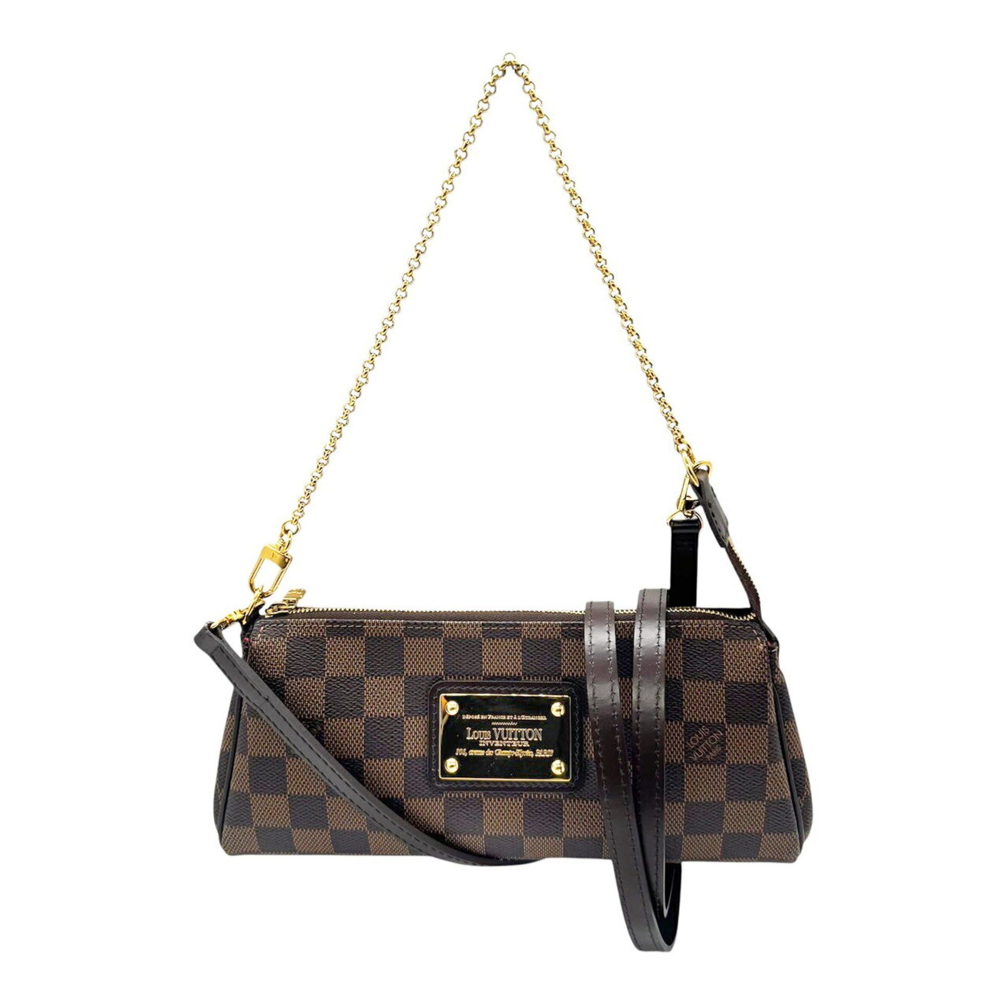 Louis Vuitton LOUIS VUITTON Eva Damier Ebene Shoulder Bag with Chain Pochette N55213 DU0111 Women's Size ONE SIZE - 1 Thumbnail