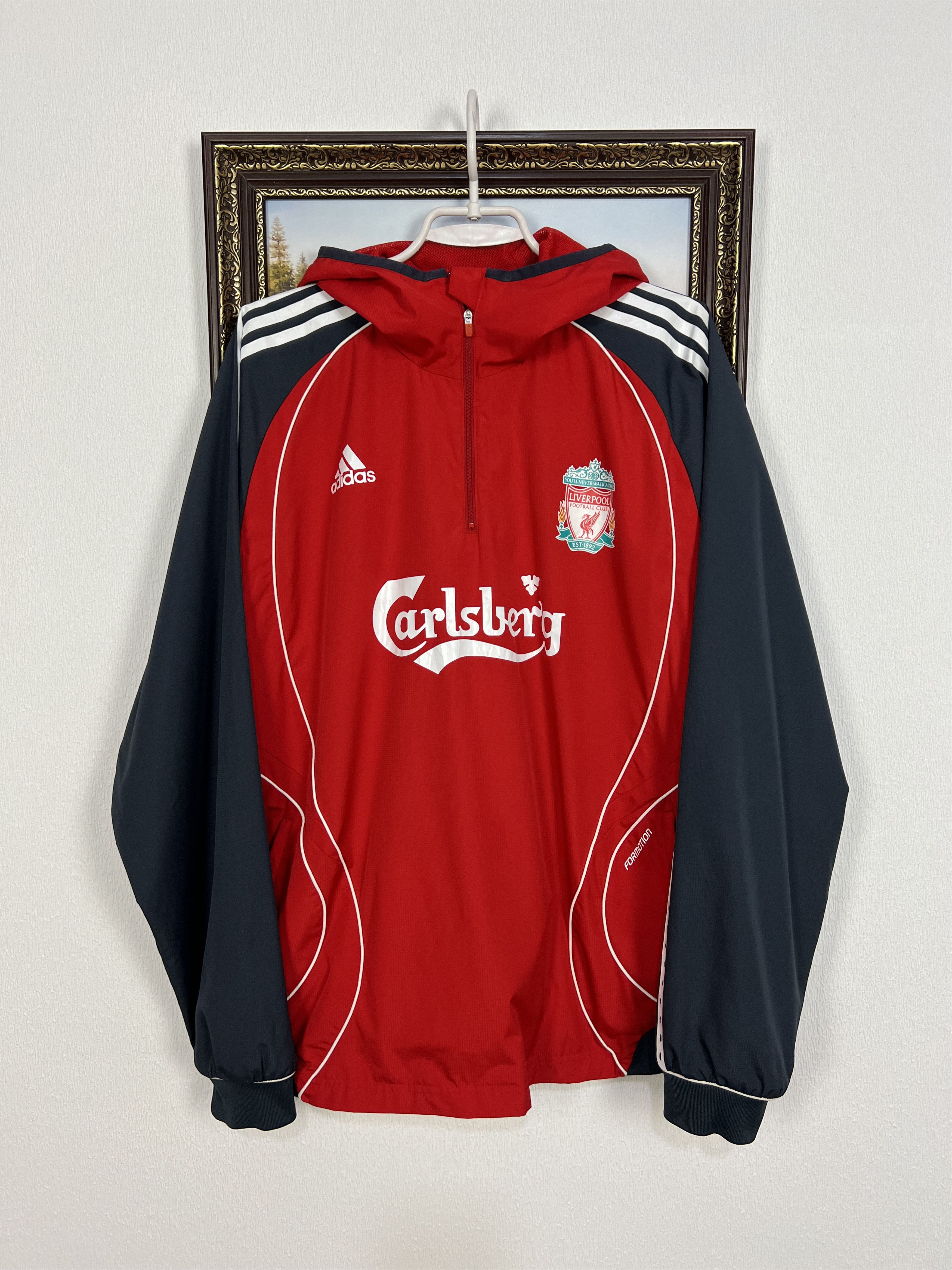 Adidas Vintage Adidas Liverpool Football Train Jacket Soccer Size US L / EU 52-54 / 3 - 1 Thumbnail