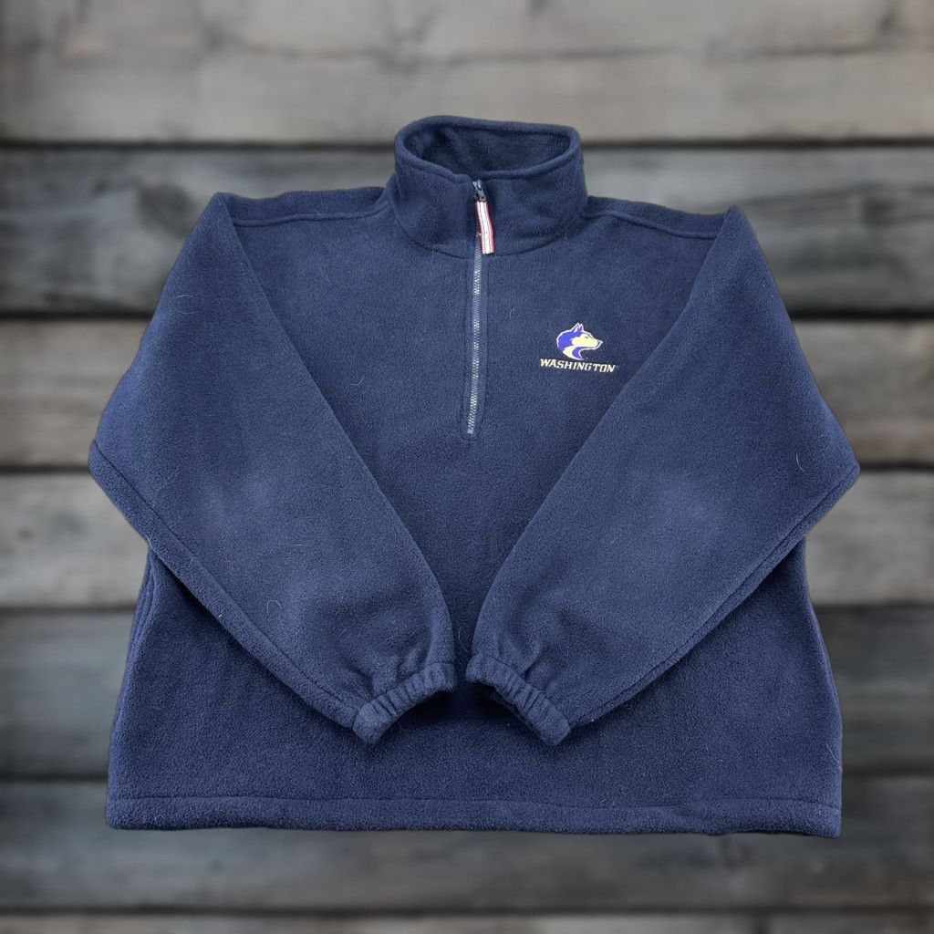 Vintage VINTAGE Landway Fleece Sweatshirt Mens XL Blue Navy 1/4 Zip Pullover Polyester USA Made Sweatshirt Regular Men Blue Navy XL 1/4 Zip Fleece Landway Size US XL / EU 56 / 4 - 1 Thumbnail