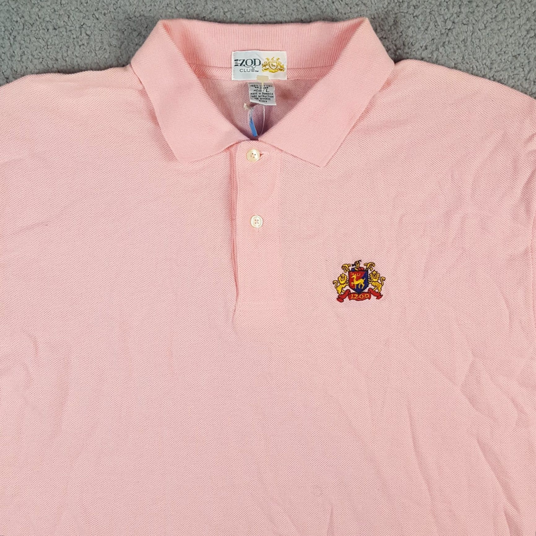 Izod VINTAGE IZOD Golf Club Polo Shirt Men L Pink Collared Short Sleeve Pullover 90s Preppy Classic Logo Golf Size US L / EU 52-54 / 3 - 2 Thumbnail