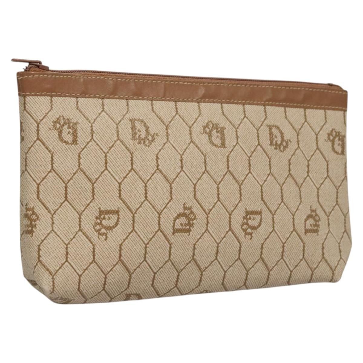 Dior Christian Dior Vintage Honeycomb Zip Pouch Coated Canvas Size ONE SIZE - 1 Thumbnail