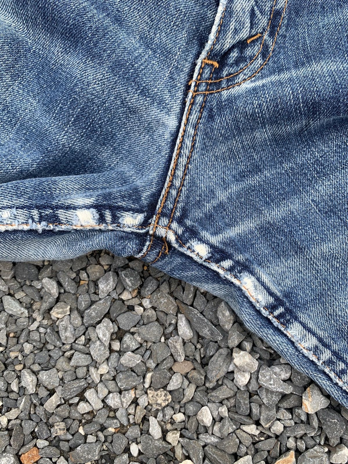 Kapital VINTAGE LEVI'S 503 SELVEDGE FADED LOOSE DSITRESSED DENIM Size US 36 / EU 52 - 20 Thumbnail