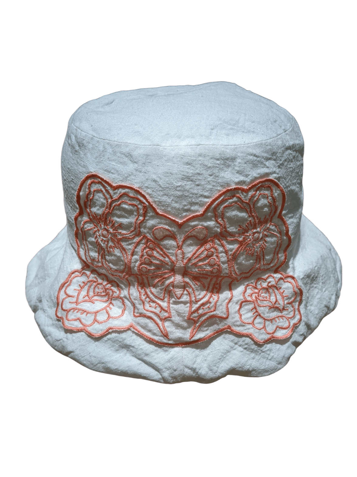 Anna Sui White Anna Sui Patches Floral Butterfly Design Bucket Hat Size ONE SIZE - 2 Thumbnail