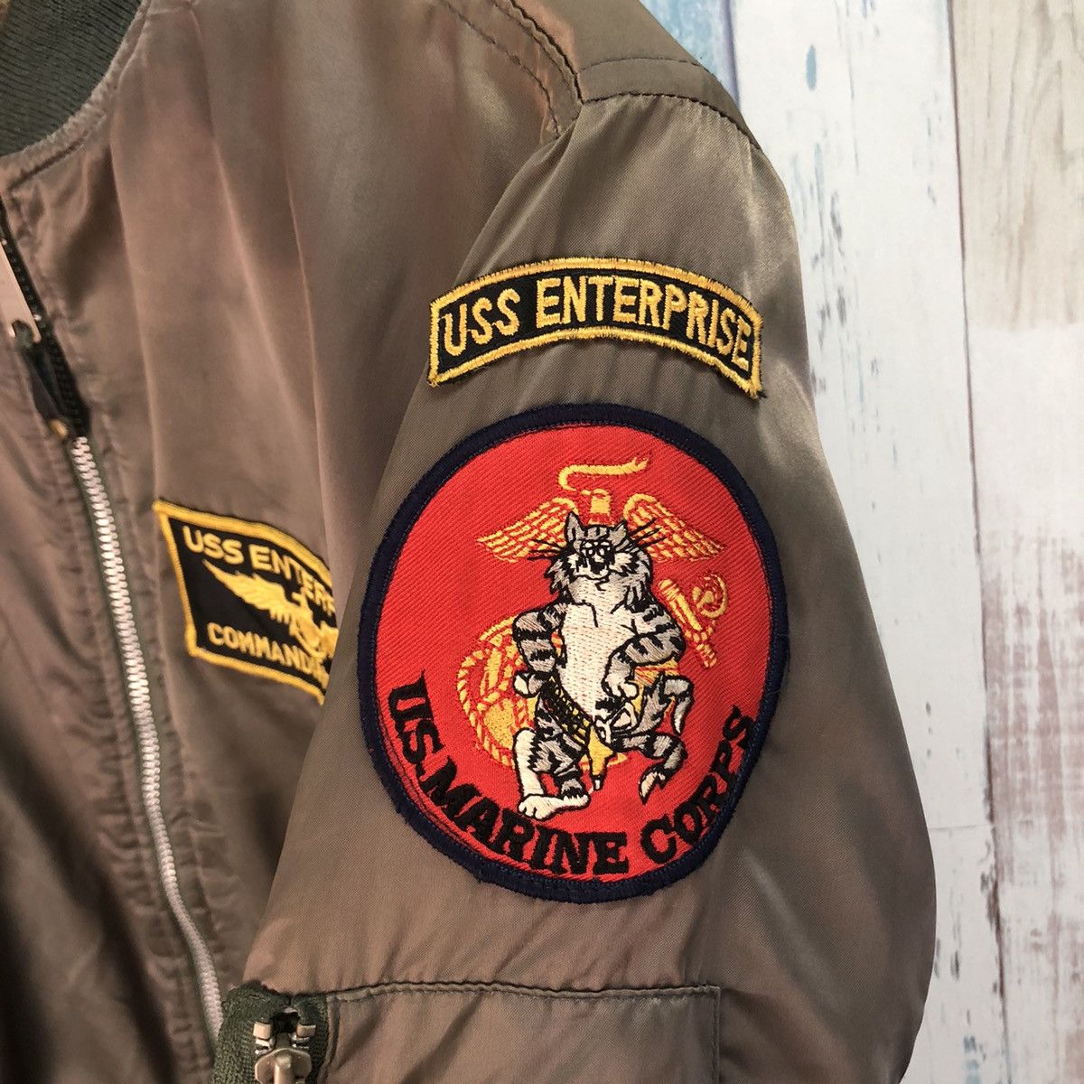 Vintage Vintage 90s US Marine Ma-1 Flyer Bomber Jacket Size US L / EU 52-54 / 3 - 7 Thumbnail