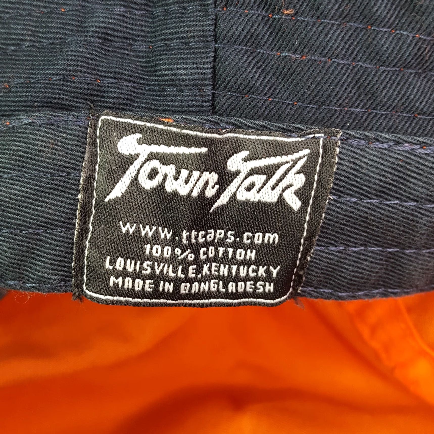 Vintage VINTAGE Town Talk Orange Twill Bucket Hat One Size Boonie Outdoor Brim Crusher Cap Golf Casual Military 90s Summer Mens Hat Size ONE SIZE - 7 Thumbnail
