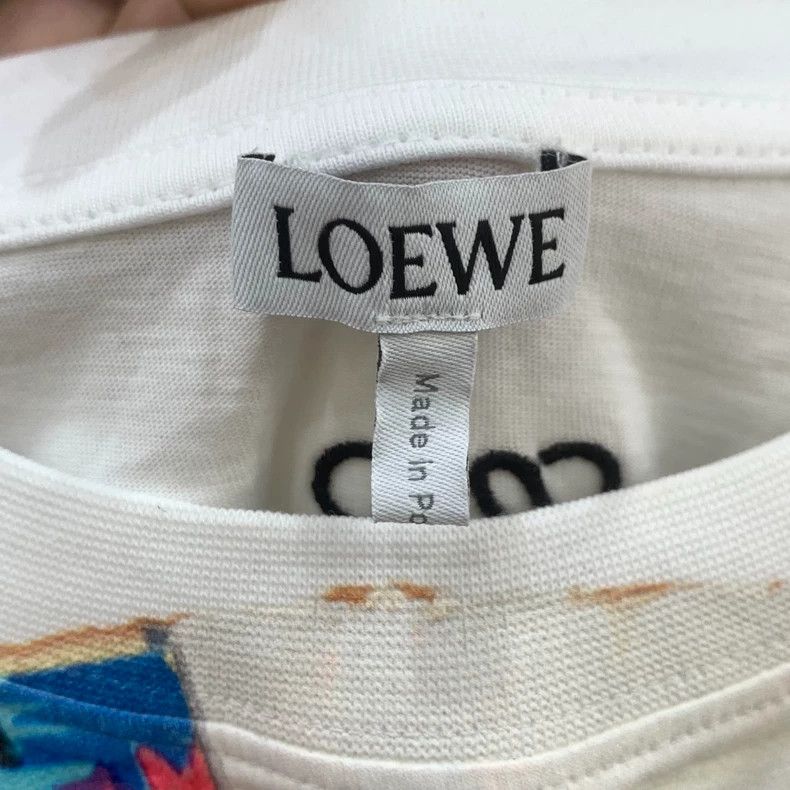 Loewe LOEWE White cotton short-sleeved t-shirt with round collar Size XXS / US 00 / IT 34 - 4 Thumbnail