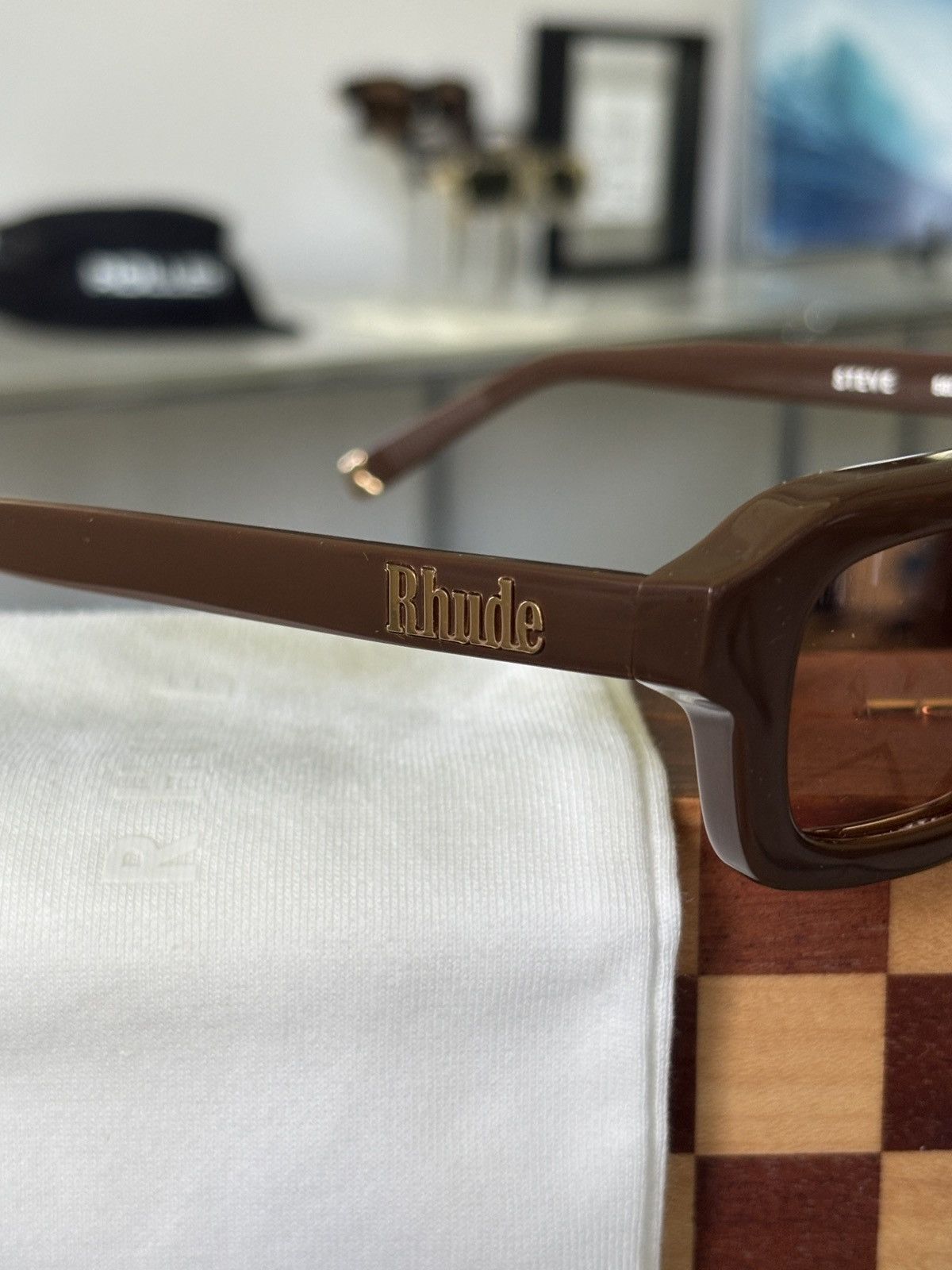 Rhude RHUDE | MOCHA BROWN STEVE FRAMES SUNGLASSES Size ONE SIZE - 17 Thumbnail