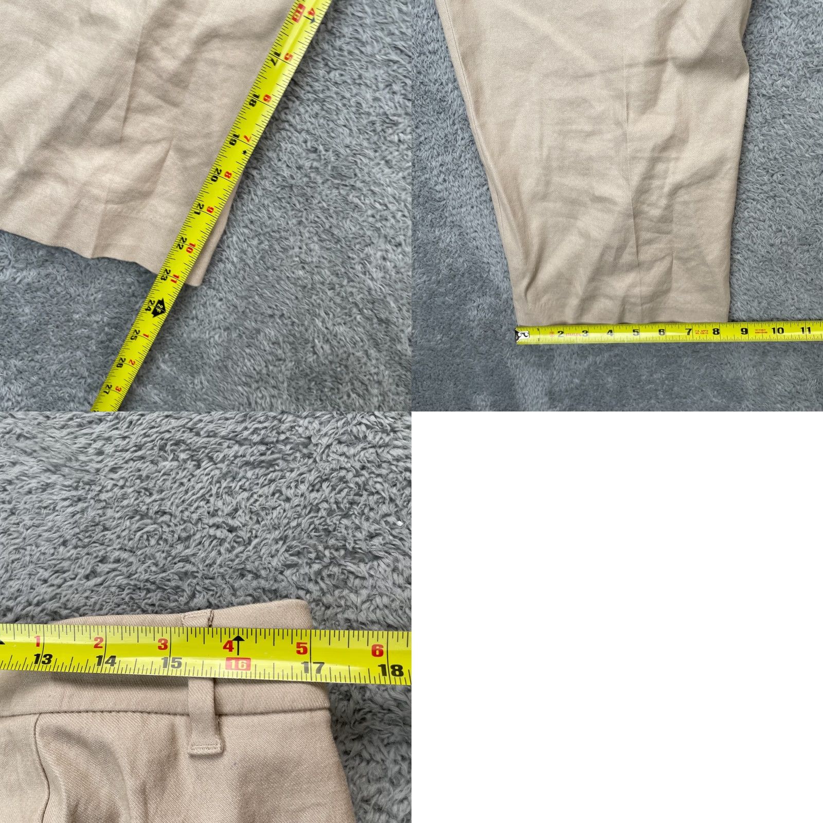J. Jill J. Jill Pants Womens 14 Beige Cropped Linen Stretch Straight Leg Business Formal Size 24" / US 00 / IT 34 - 8 Thumbnail