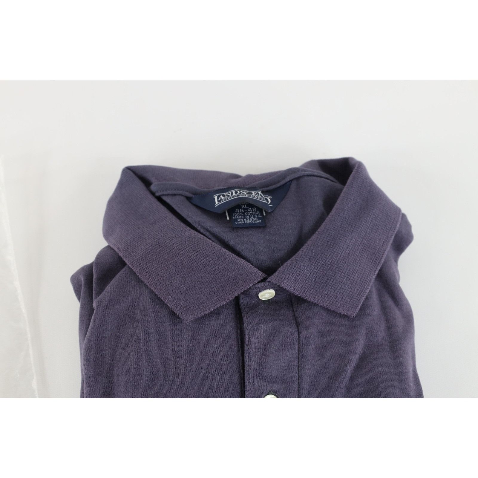 Lands' End Deadstock Vintage 90s Lands End Soft Cotton Long Sleeve Polo Size US XL / EU 56 / 4 - 3 Thumbnail