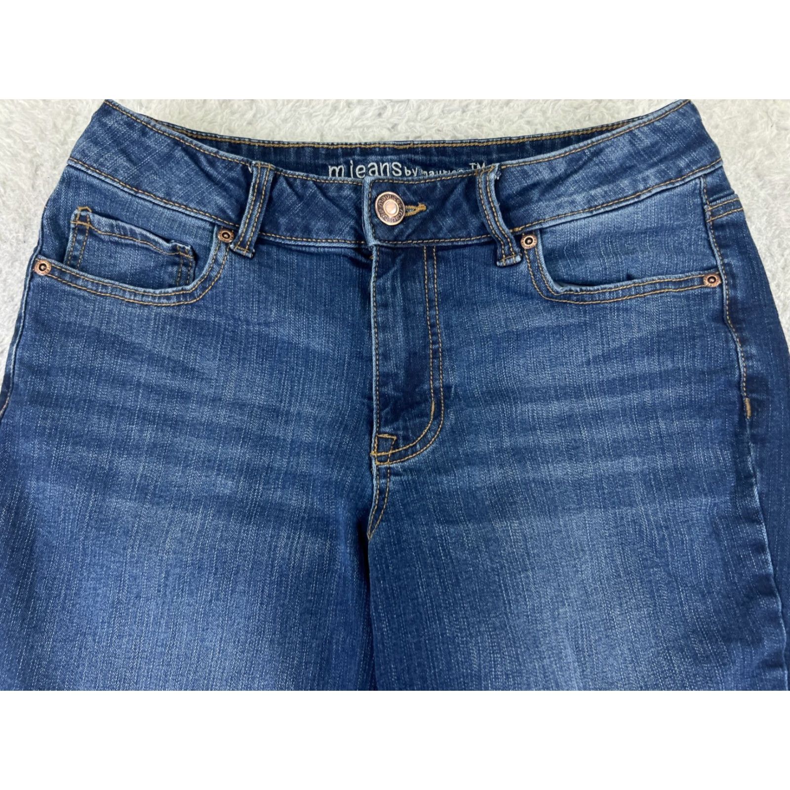 Vintage Maurices Jeans Women 8 Blue Denim Bootcut High Rise 27x30 Regular Stretch Cotton 5-Pocket Zipper Distressed Size 30" / US 8 / IT 44 - 4 Thumbnail