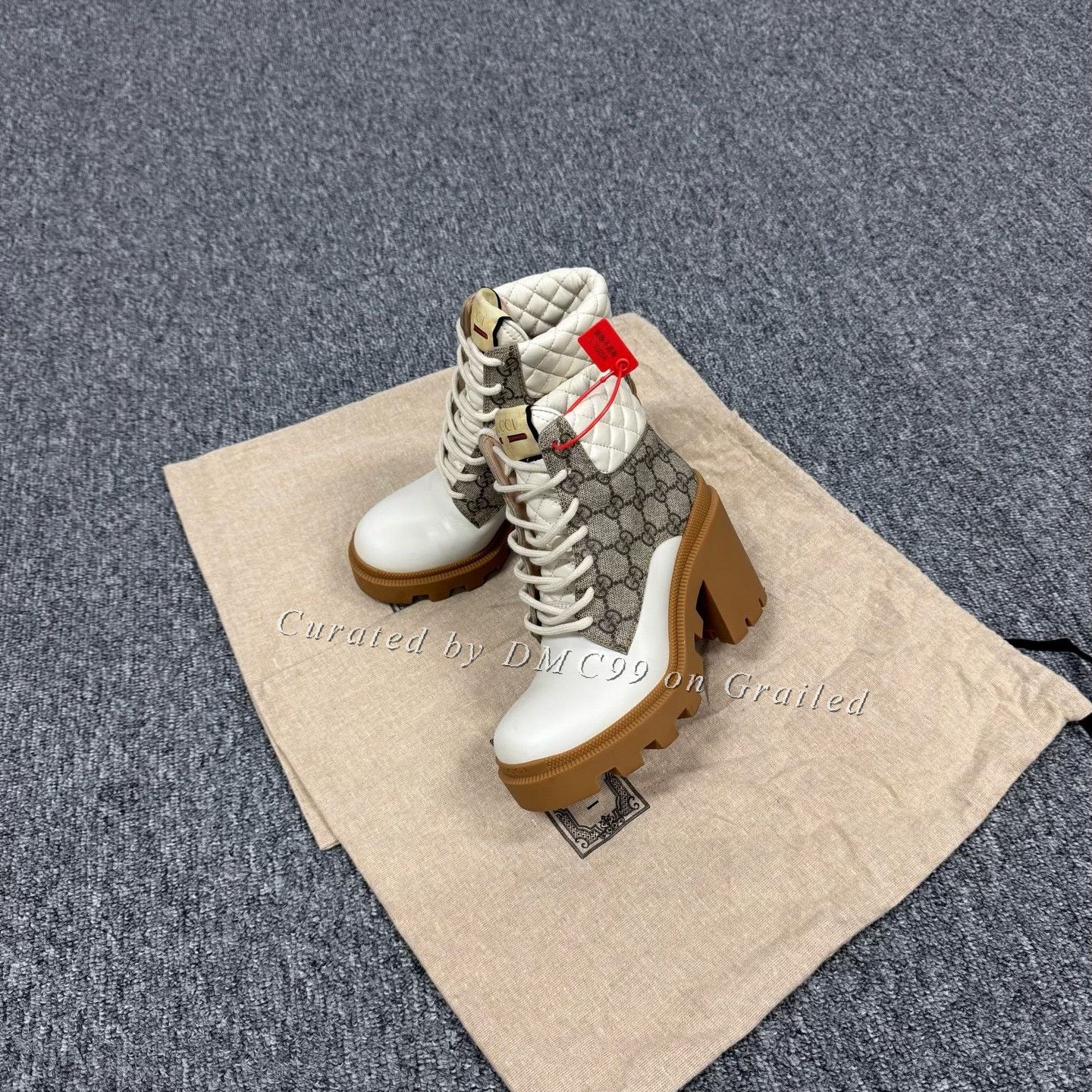 Gucci Gucci Monogram Quilted Block Heel Ankle Boots Size US 4 / IT 34 - 1 Thumbnail