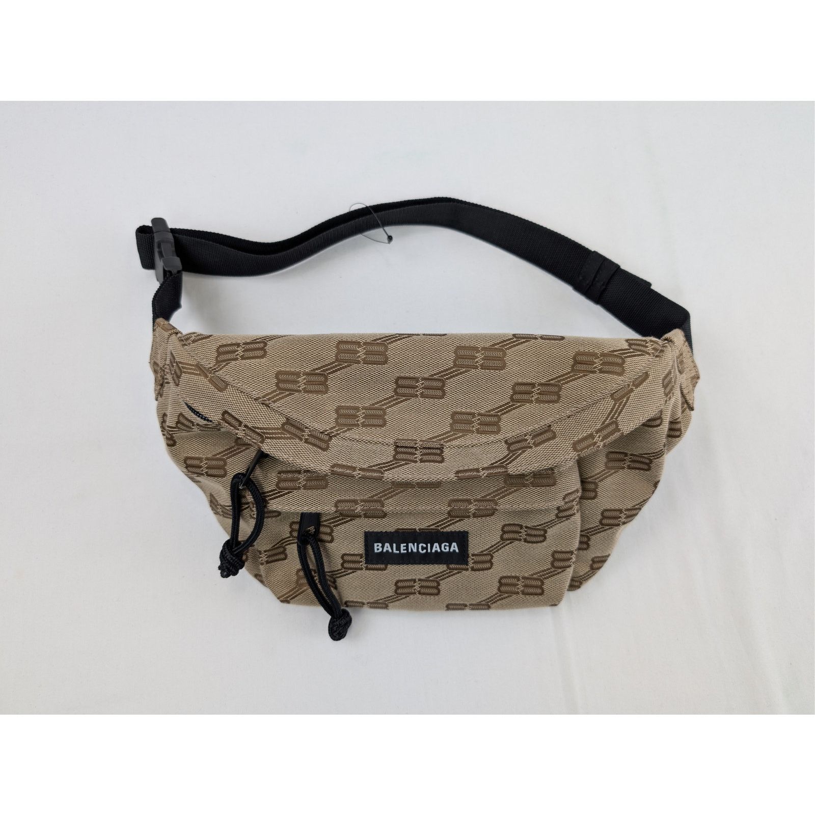 Balenciaga o1rshd1 Size: OS/ BB monogram jacquard canvas Belt Bag Brown Size ONE SIZE - 4 Thumbnail