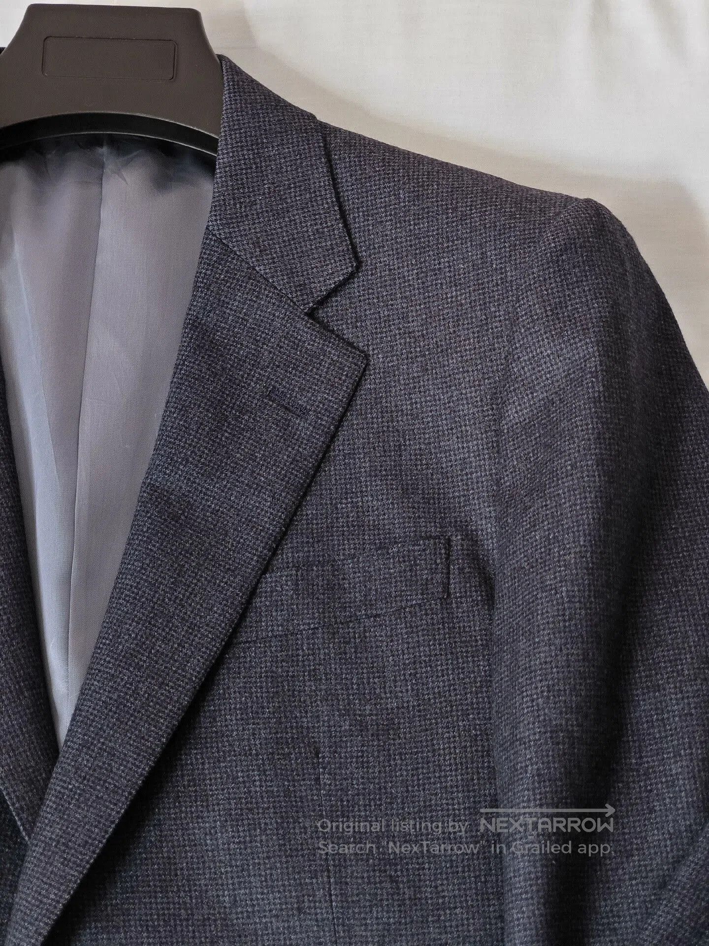 Japanese Brand Italian Wool Custom Suit in Blue Black. Size US M / EU 48-50 / 2 - 8 Thumbnail