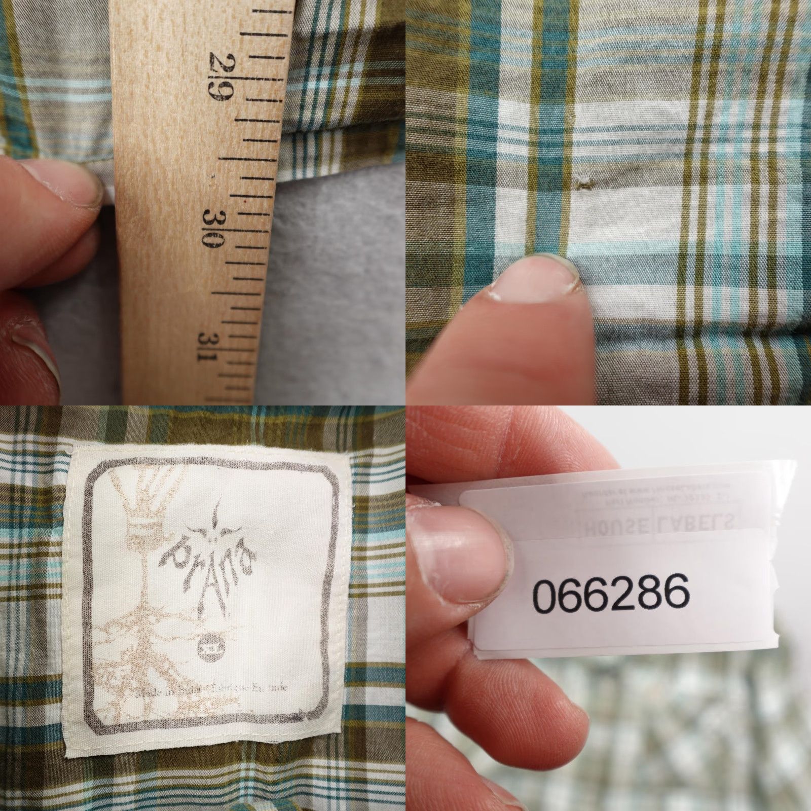 Prana Prana Shirt Mens Large Green Blue Plaid Organic Cotton Button Up Trail Hiking Size US XL / EU 56 / 4 - 8 Thumbnail