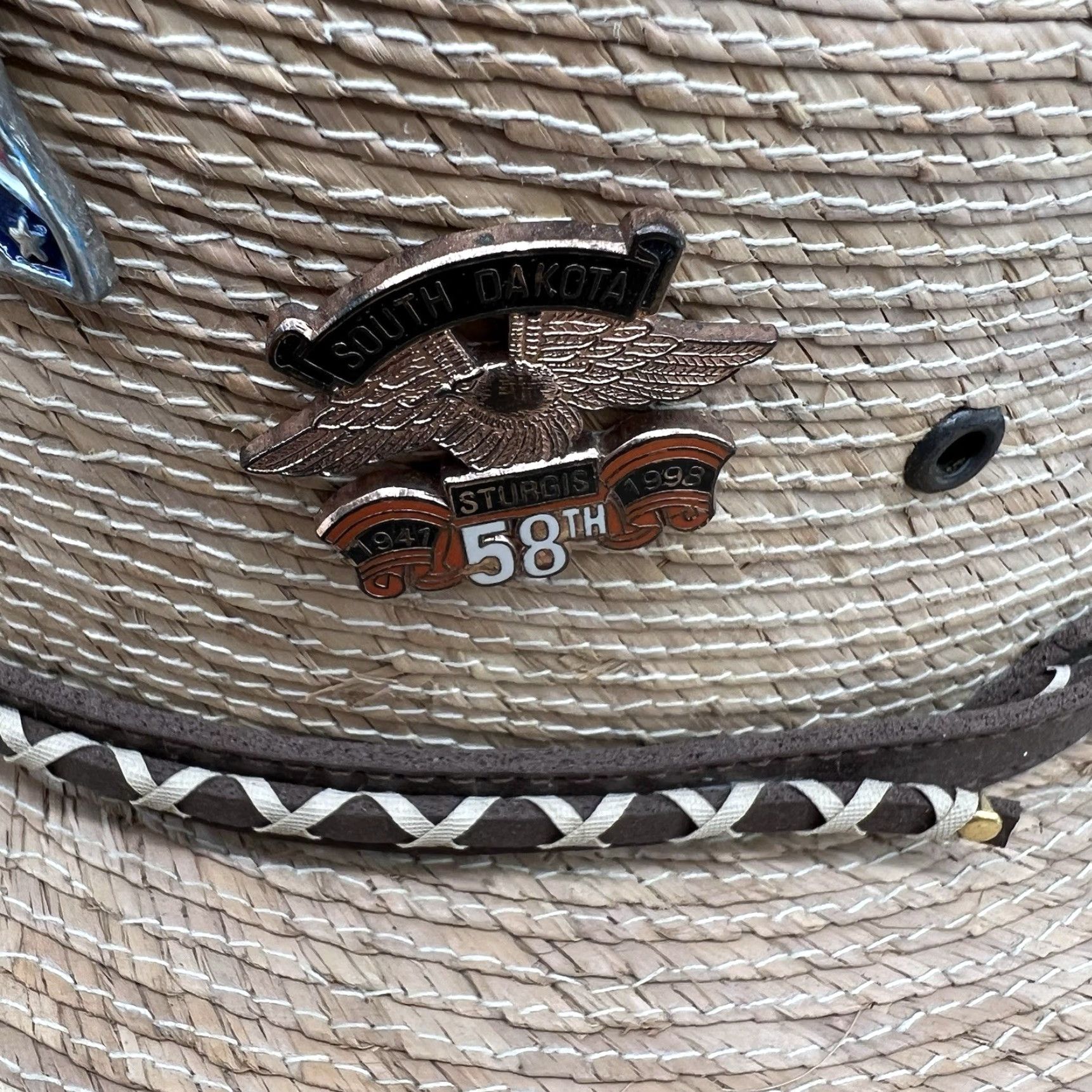 Vintage RESISTOL Cowboy Hat Brown Natural Size 7-1/4 Woven Palm Mens Western Casual Size ONE SIZE - 3 Thumbnail
