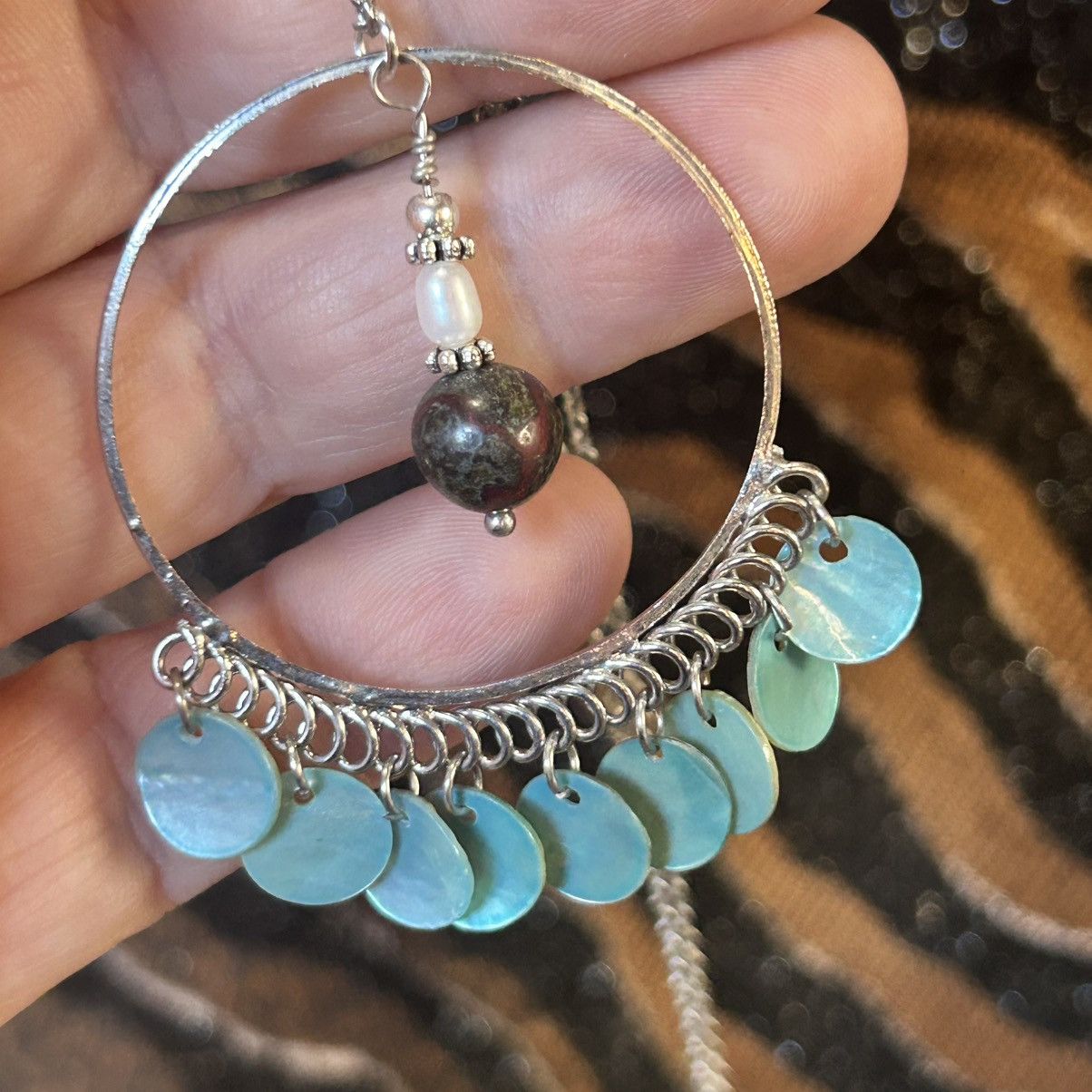 Handmade Handcrafted beaded medallion pendant on chain necklace Size ONE SIZE - 9 Thumbnail