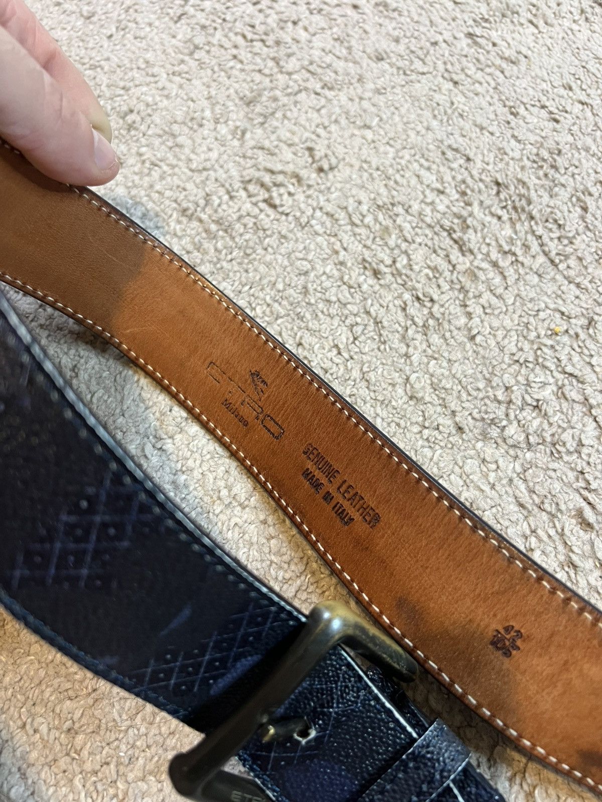 Etro Etro Textured leather belt Italian artisan luxury grail Size 42 - 6 Thumbnail