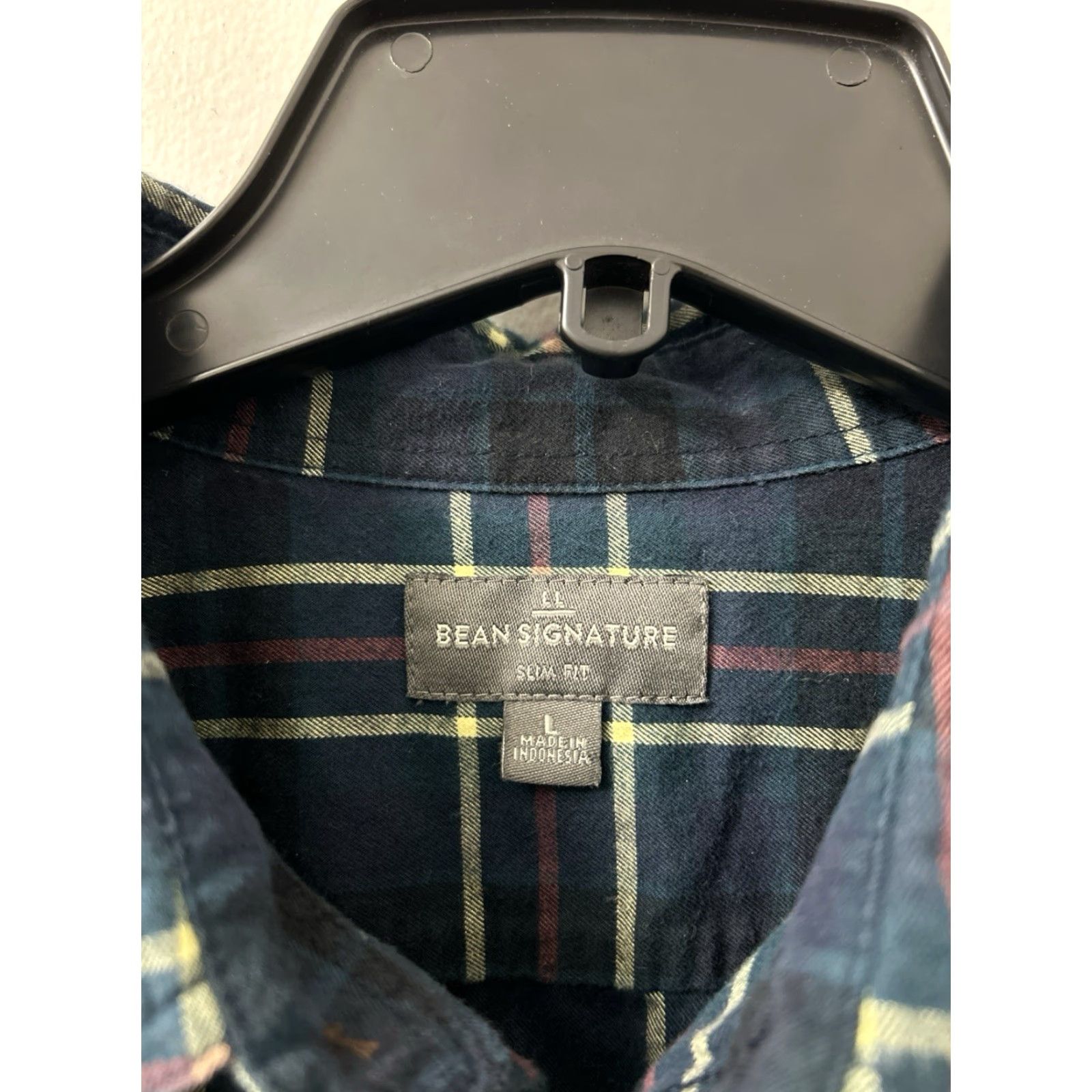 Vintage LL Bean Signature Castine Flannel Shirt Mens L Blue Plaid Slim Fit 300564 Size US L / EU 52-54 / 3 - 5 Thumbnail