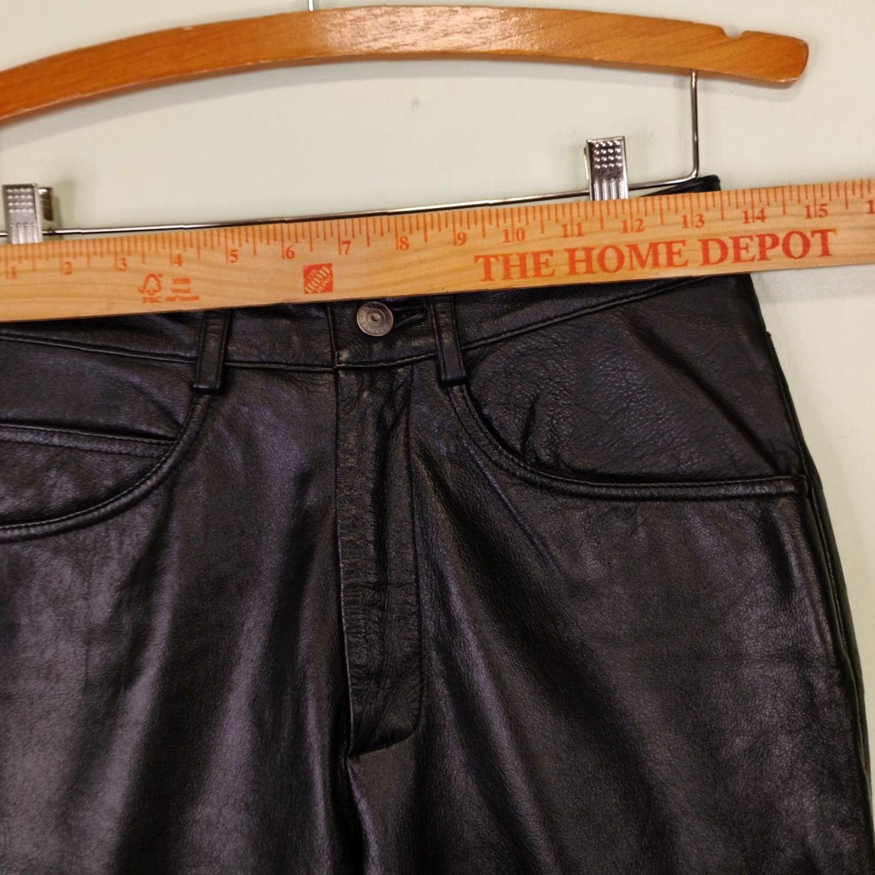 Vintage VINTAGE Wilsons Leather Pants Women Bootcut Leather 27x35 Black 27 Waist Unhemmed 6 Size 27" / US 4 / IT 40 - 5 Thumbnail