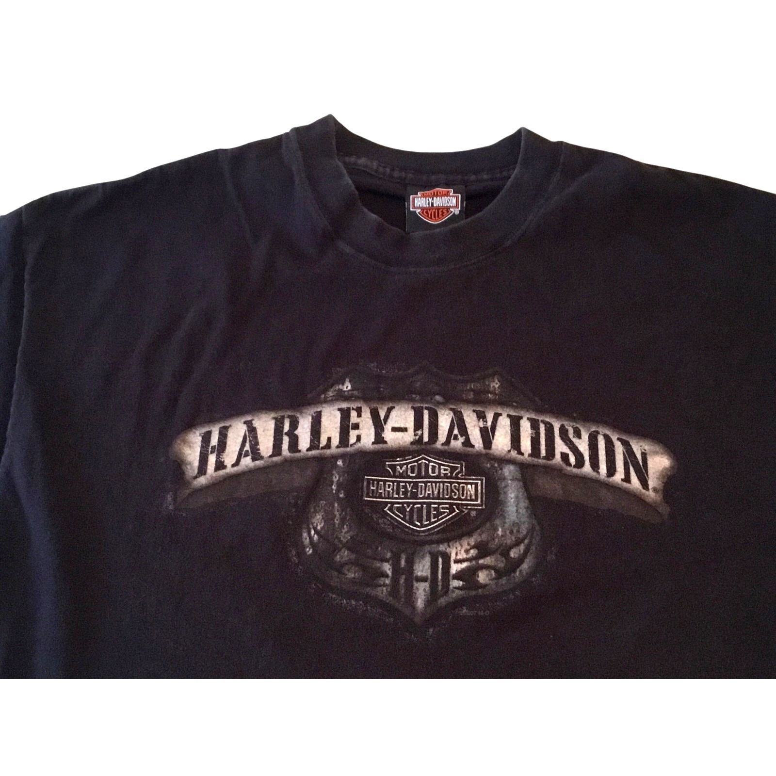 Harley Davidson Harley Davidson T-Shirt Black XL Vintage Boston Heights Ohio Size US XL / EU 56 / 4 - 2 Thumbnail