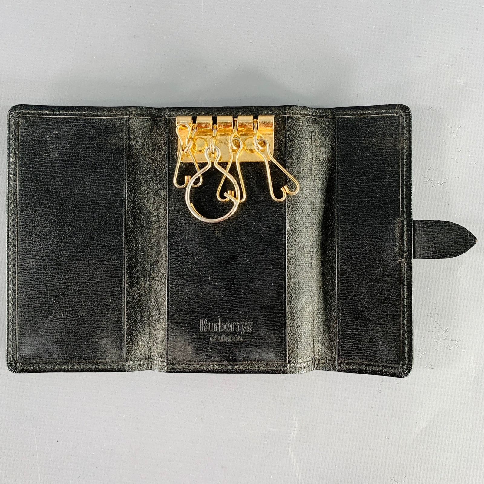 Burberry BURBERRYS Black Leather Key Holder Size ONE SIZE - 3 Thumbnail