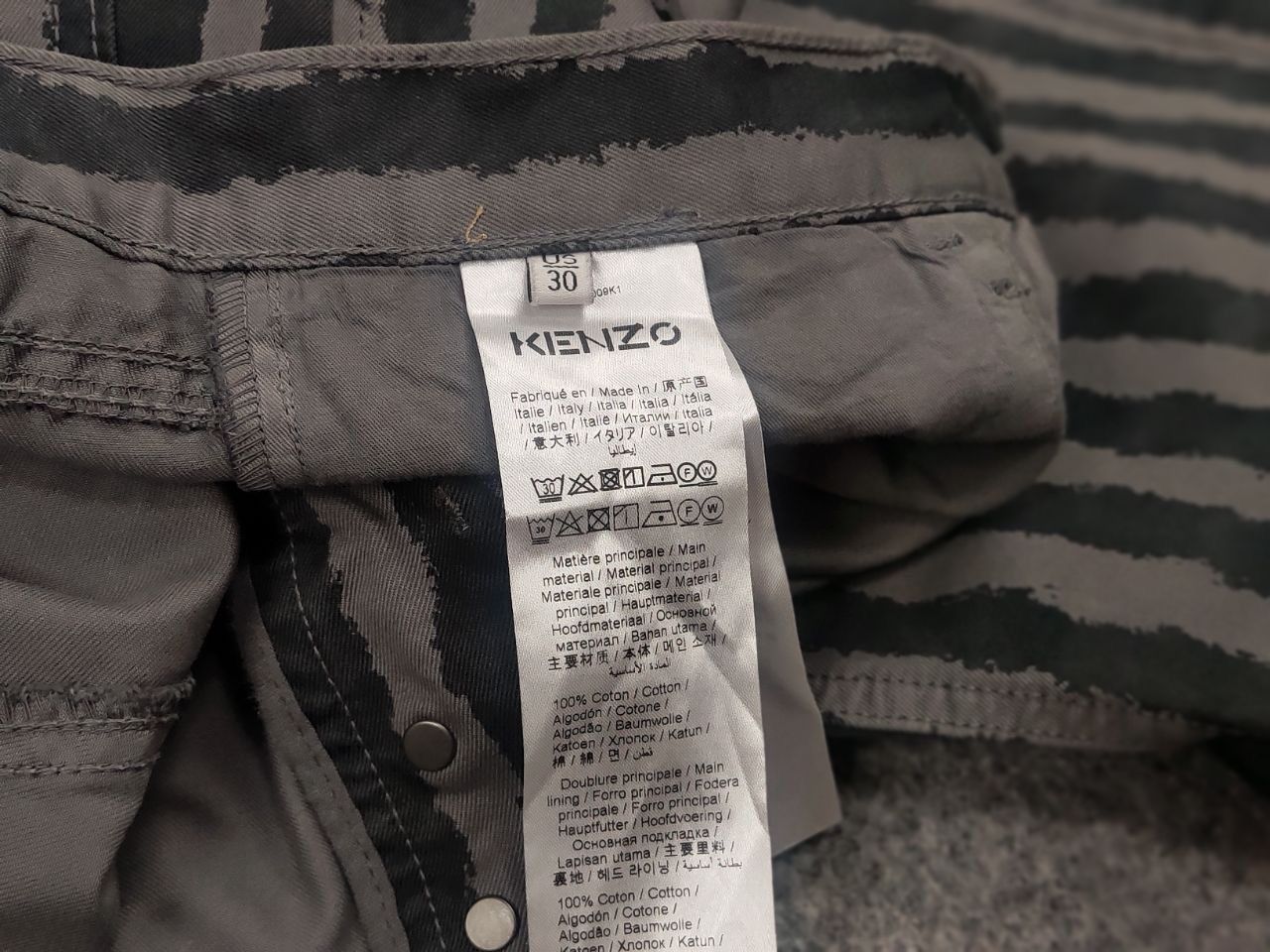 Kenzo Kenzo Design Dark Gray Striped Casual Canvas Mens Pants Size US 30 / EU 46 - 13 Thumbnail