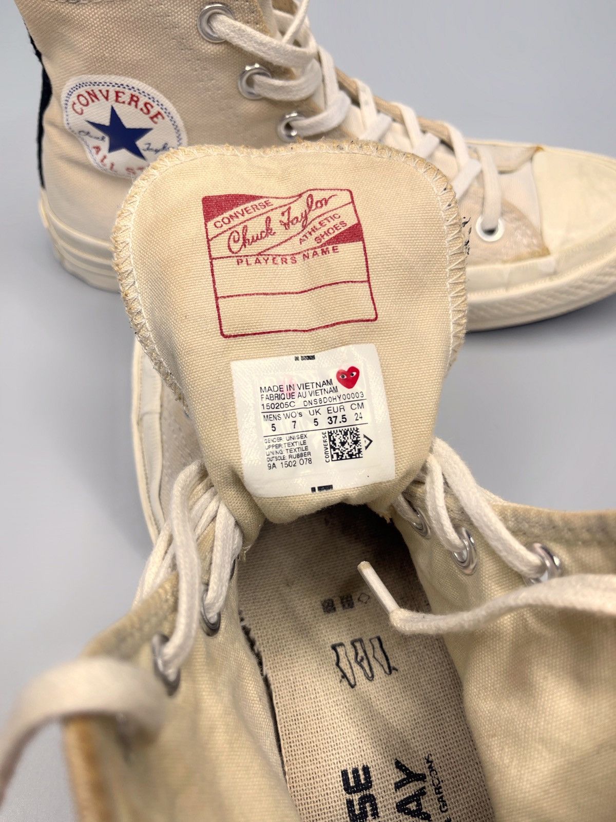 Comme des Garcons × Comme des Garcons PLAY × Converse Comme Des Garcons Play x Converse Hi-Top Sneakers Size US 7.5 / IT 37.5 - 11 Thumbnail