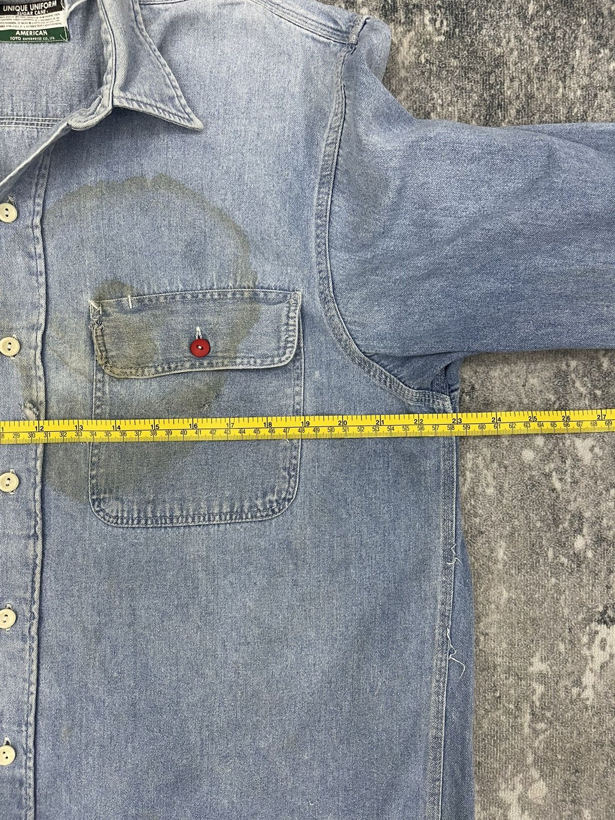 Sugar Cane Vintage Sugar Cane Double Pocket Work Shirt Distressed Size US XL / EU 56 / 4 - 13 Thumbnail