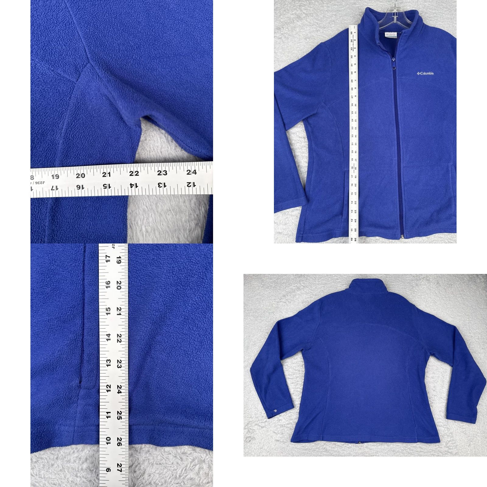 Vintage Columbia Jacket Womens XL Blue Fleece Full Zip Stand Collar Pockets Soft Hiking Size XL / US 12-14 / IT 48-50 - 9 Thumbnail
