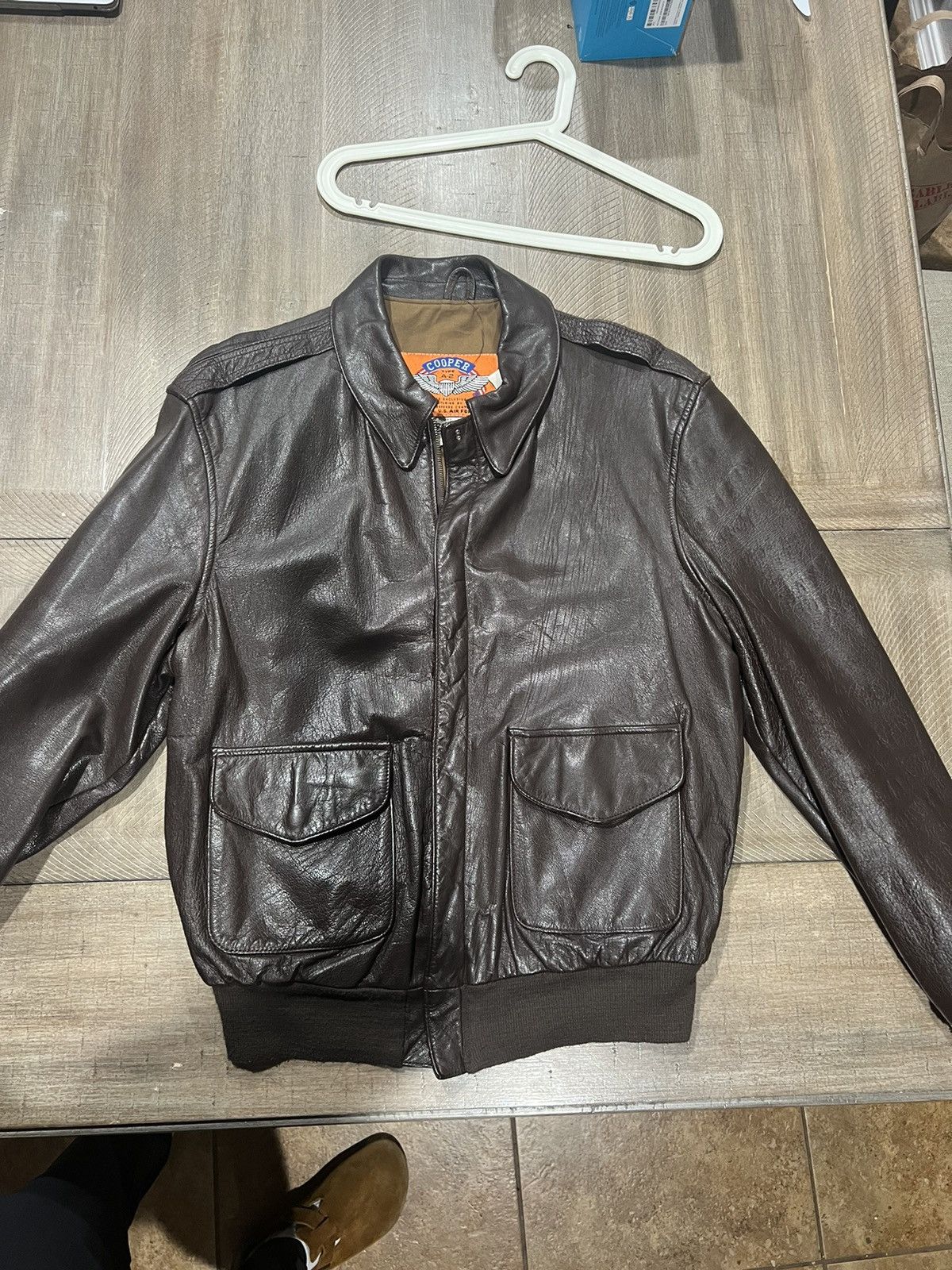 Vintage VINTAGE Cooper Air Force A-2 Bomber Flight Jacket Size US M / EU 48-50 / 2 - 1 Thumbnail