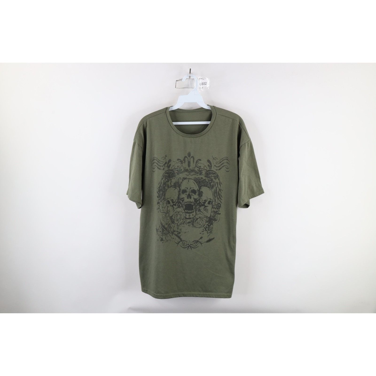 Vintage Vintage Y2K Streetwear Tribal Wings Flower Skull T-Shirt Size US XL / EU 56 / 4 - 1 Thumbnail