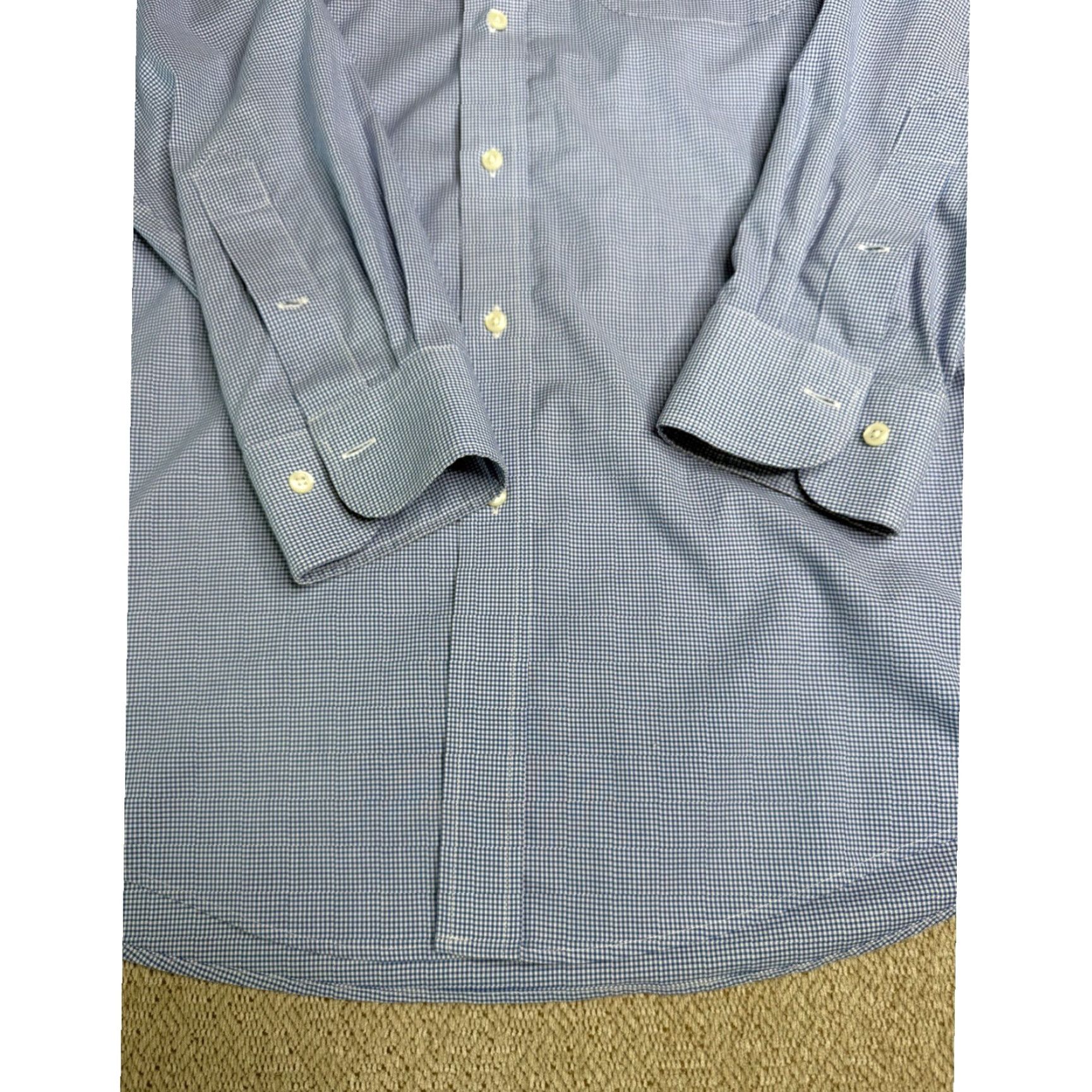 Ralph Lauren VINTAGE? No. (Skip) -> Lauren Ralph Lauren Mens Slim Fit Blue Gingham Check Dress Shirt 16 Size 42R - 4 Thumbnail