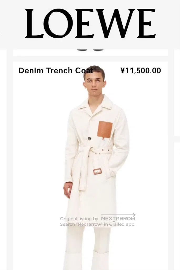 Loewe Loewe Beige Windbreaker Coat, Long, Leather Patch, Unisex Size US S / EU 44-46 / 1 - 9 Thumbnail