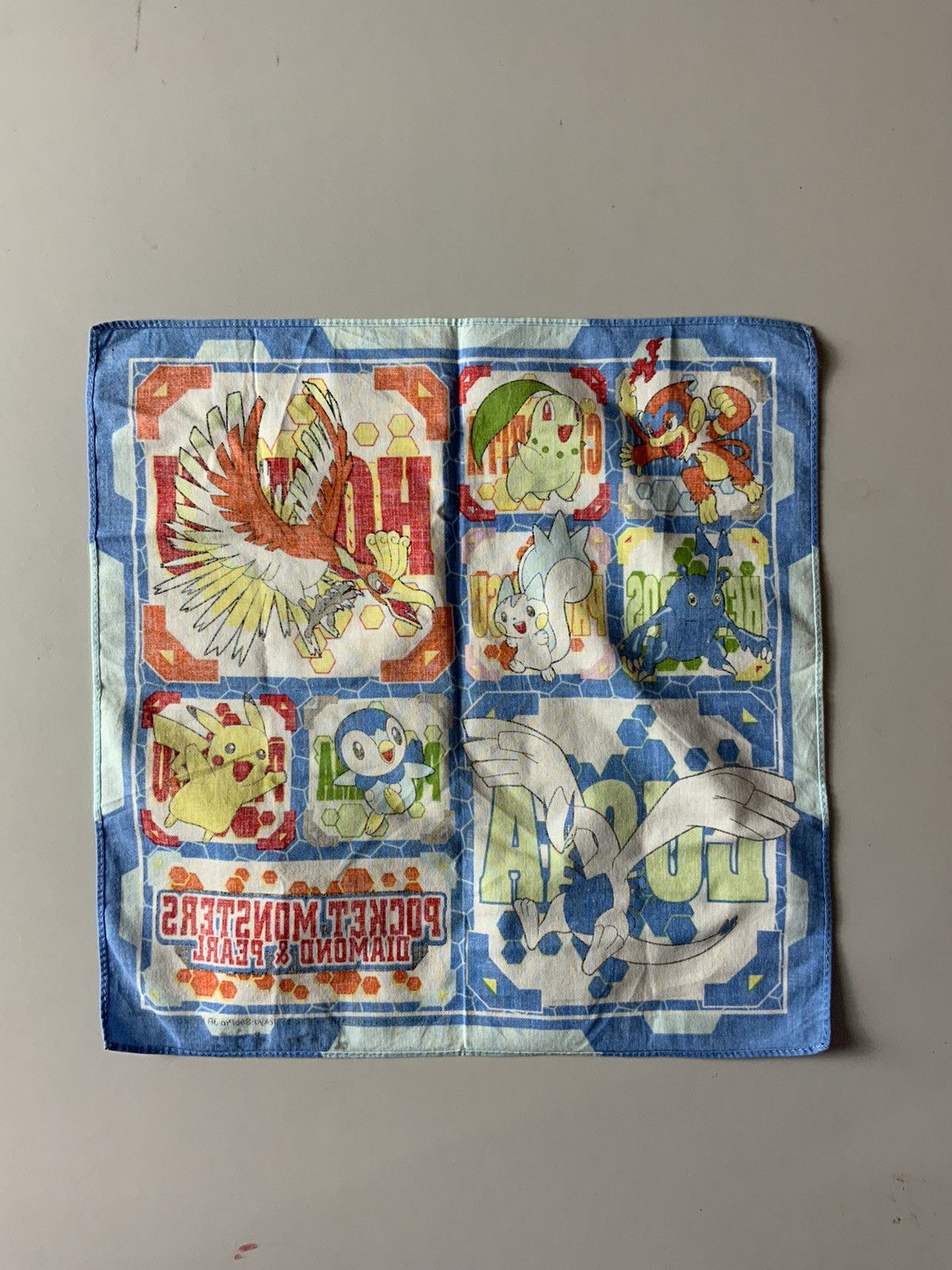 Japanese Brand Pocket Monster Diamond & Pearl Nintendo Pokemon Handkerchief Size ONE SIZE - 7 Thumbnail