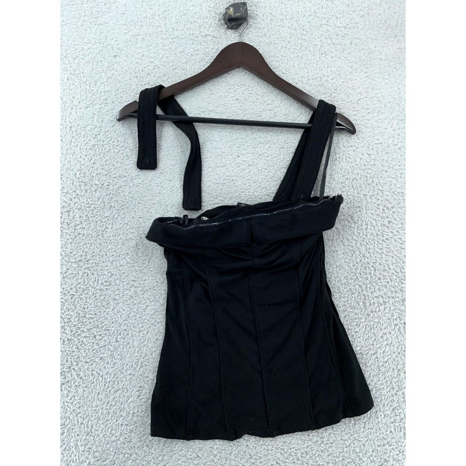 White House Black Market White House Black Market Tank Top 2XS Convertible Black Corset Bustier Back Zip Sleeveless Tank Womens Regular Black Size XXS / US 00 / IT 34 - 3 Thumbnail