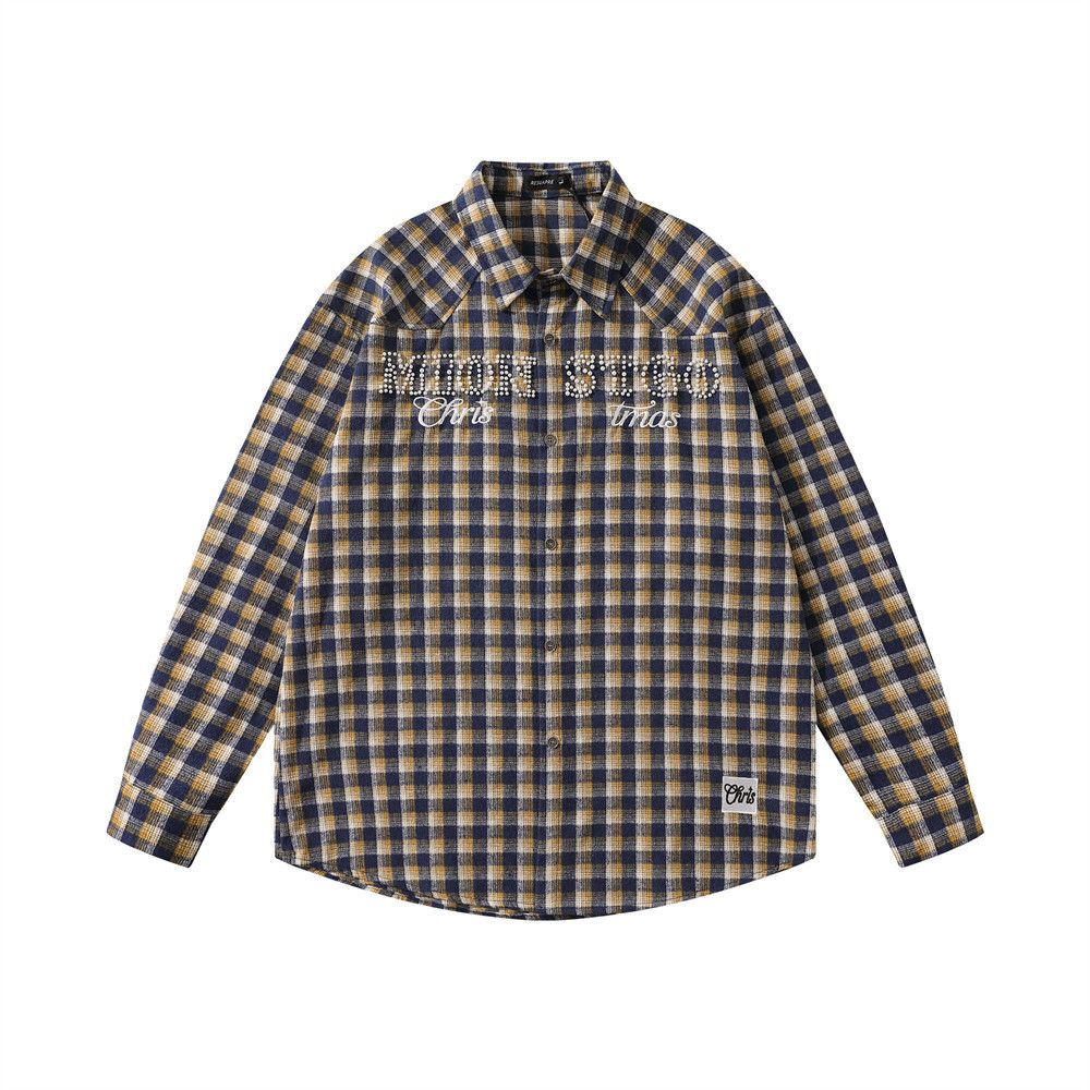 Vintage Men's loose casual retro plaid long-sleeved shirt Size US M / EU 48-50 / 2 - 1 Thumbnail
