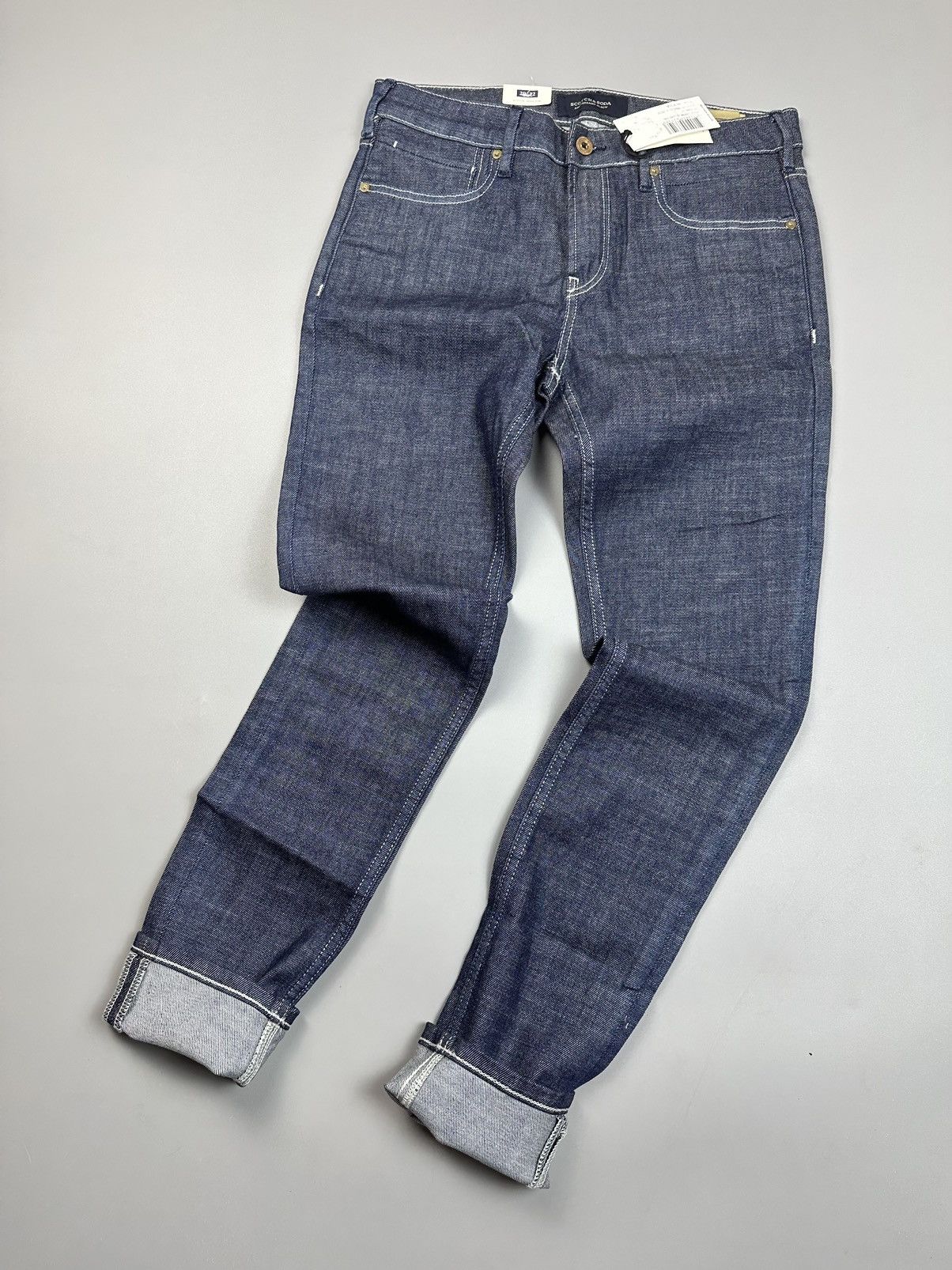 Scotch & Soda Scotch&Soda Skinny Fit Solid Blue Jeans Size US 29 - 7 Thumbnail