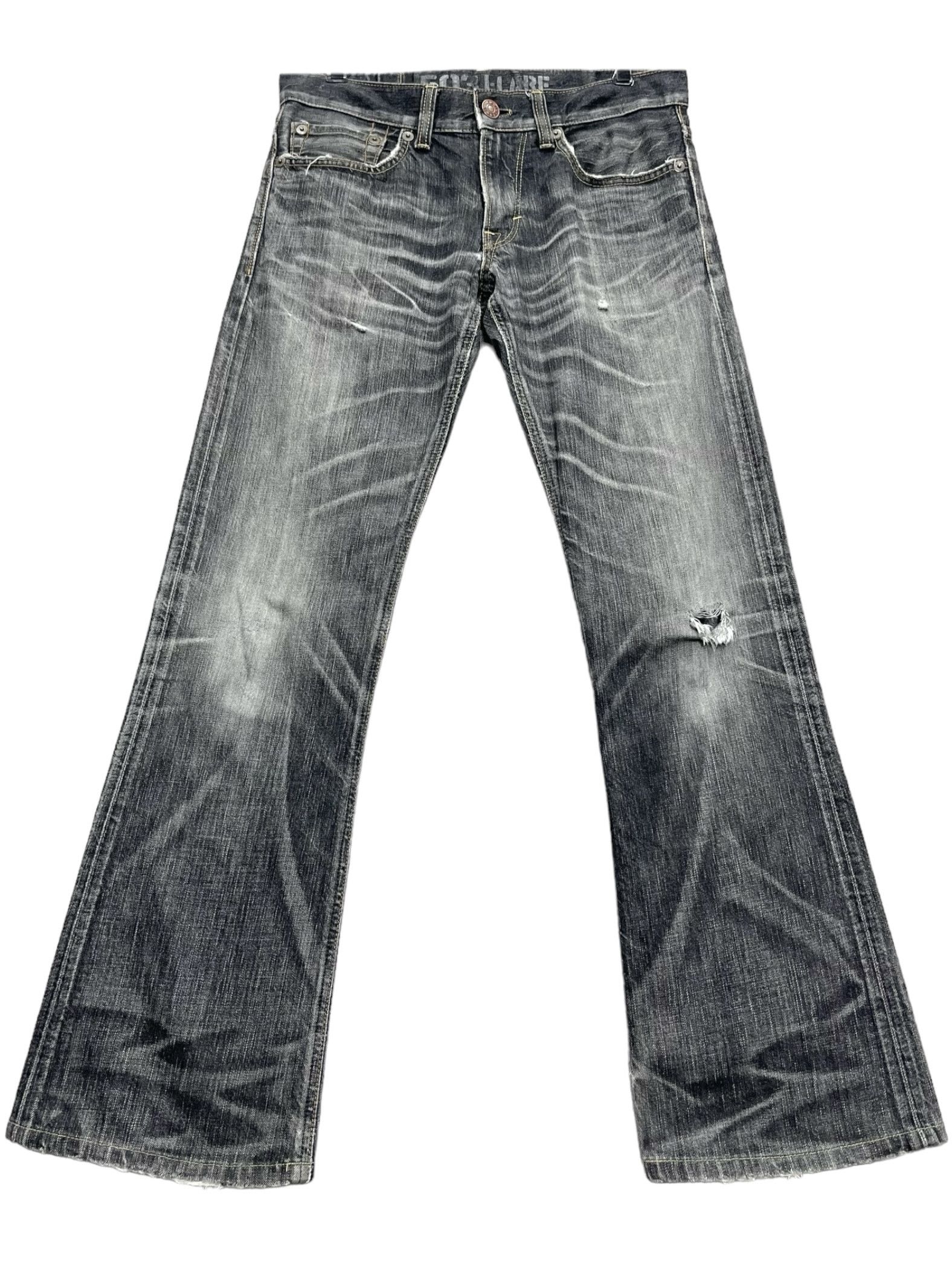 Edwin 🔥GRUNGE EDWIN FLARE Natural Ripped Faded Distressed Denim Size US 30 / EU 46 - 2 Thumbnail