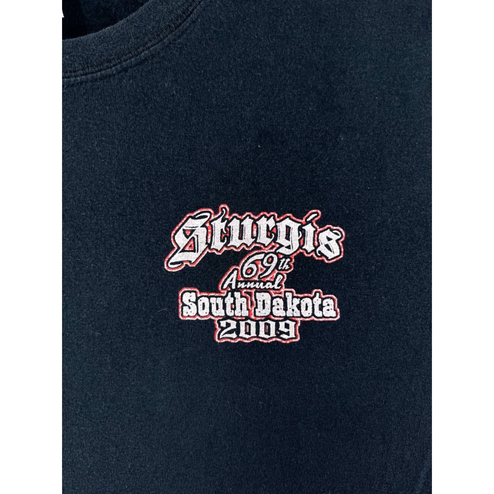 Vintage VINTAGE Sturgis Shirt Mens Large Black 69th 2009 Short Sleeve Crew Neck Motorcycle Music T-Shirt Mens Size US L / EU 52-54 / 3 - 4 Thumbnail