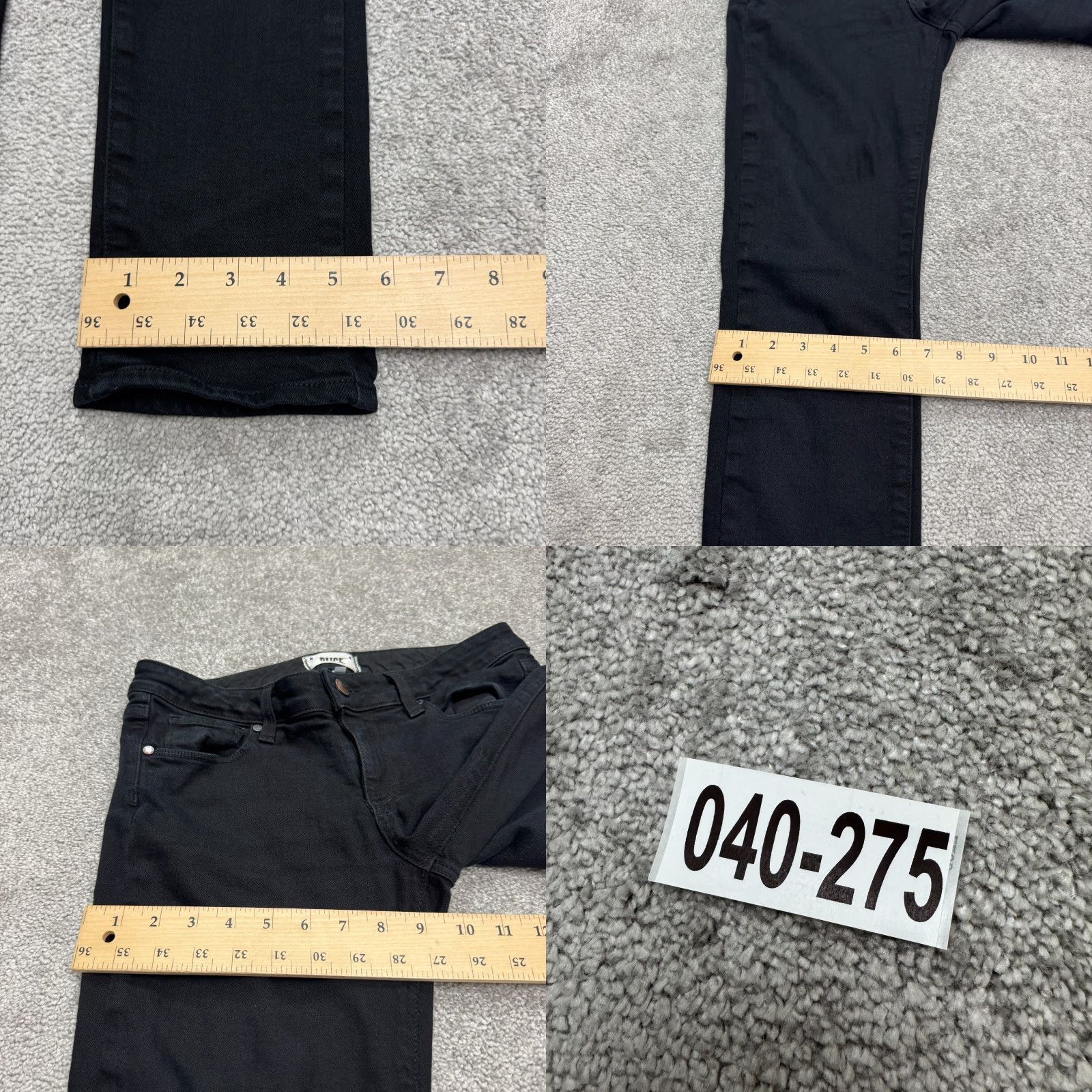 Paige Paige Skyline Skinny Jeans Womens 28 Black Mid Rise Stretch Denim 31x31 City Streetwear Slim Regular Jeans Womens Black Paig e Skyline Size 30" / US 8 / IT 44 - 10 Thumbnail