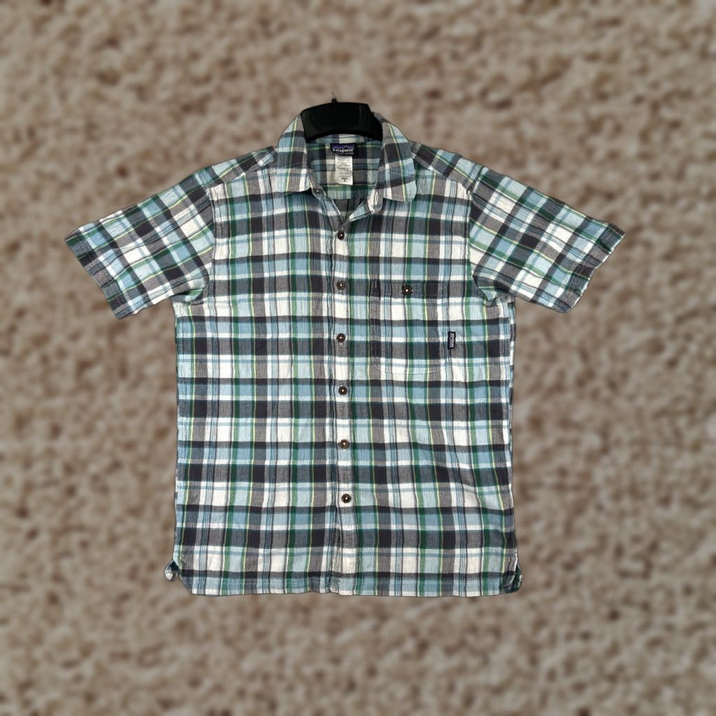 Patagonia Patagonia Shirt Mens Medium Blue Green Plaid Button Up 100% Cotton Pocket Button-Down Long Sleeve Mens Regular Cotton Shirt Size US M / EU 48-50 / 2 - 1 Thumbnail