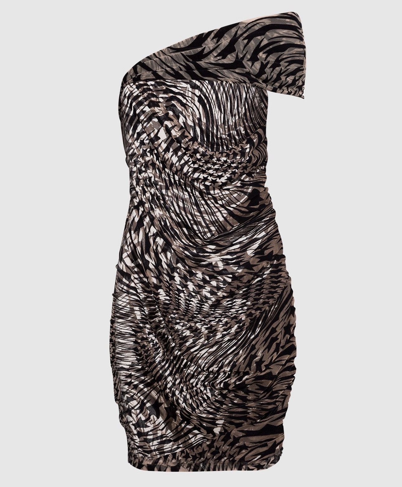Thierry Mugler Last Thierry Mugler Beige Printed Mesh Mini Dress Size XS / US 0-2 / IT 36-38 - 1 Thumbnail
