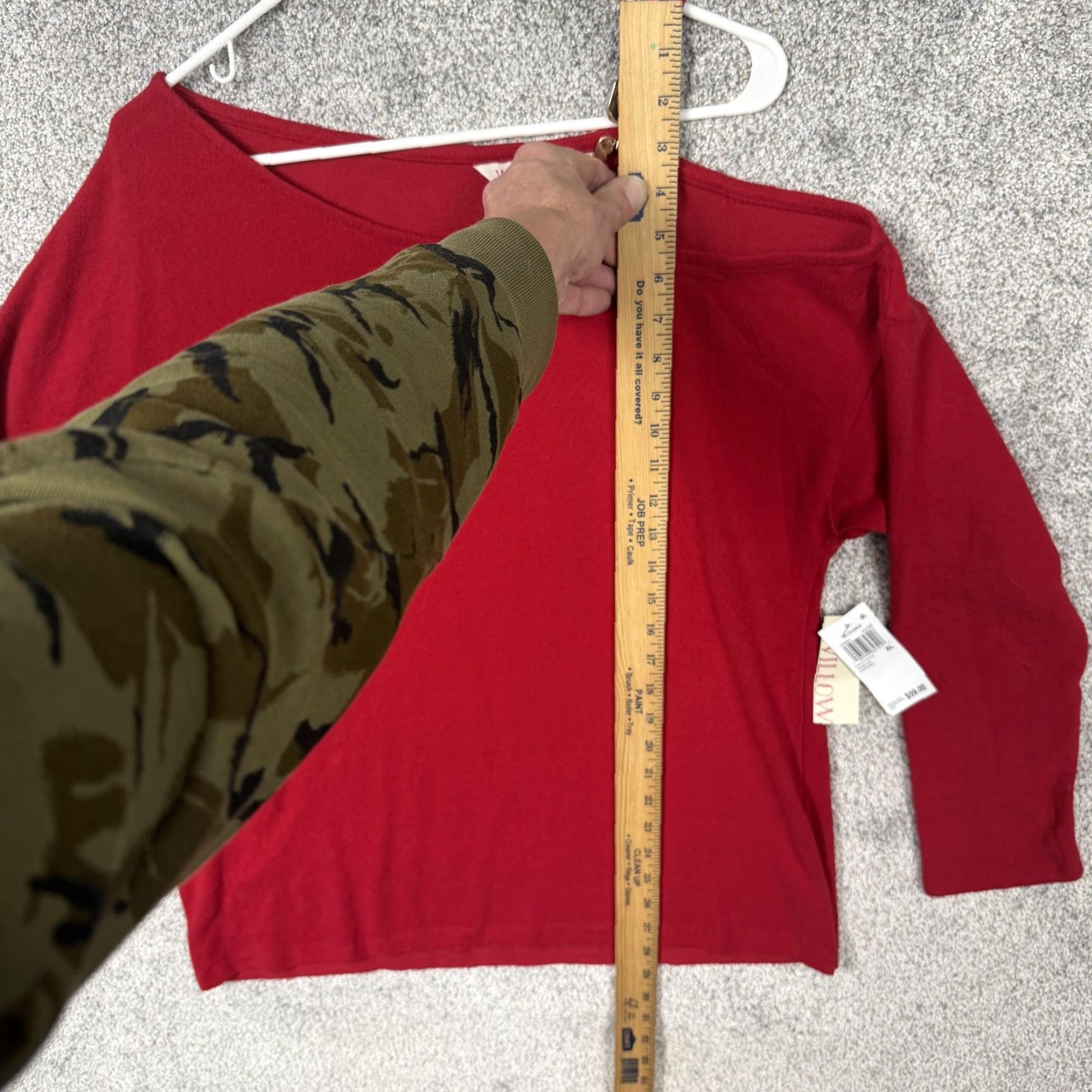 Vintage Willow Drive Blouse Womens XL Red One Shoulder Jersey Long Sleeve Casual Size XL / US 12-14 / IT 48-50 - 4 Thumbnail