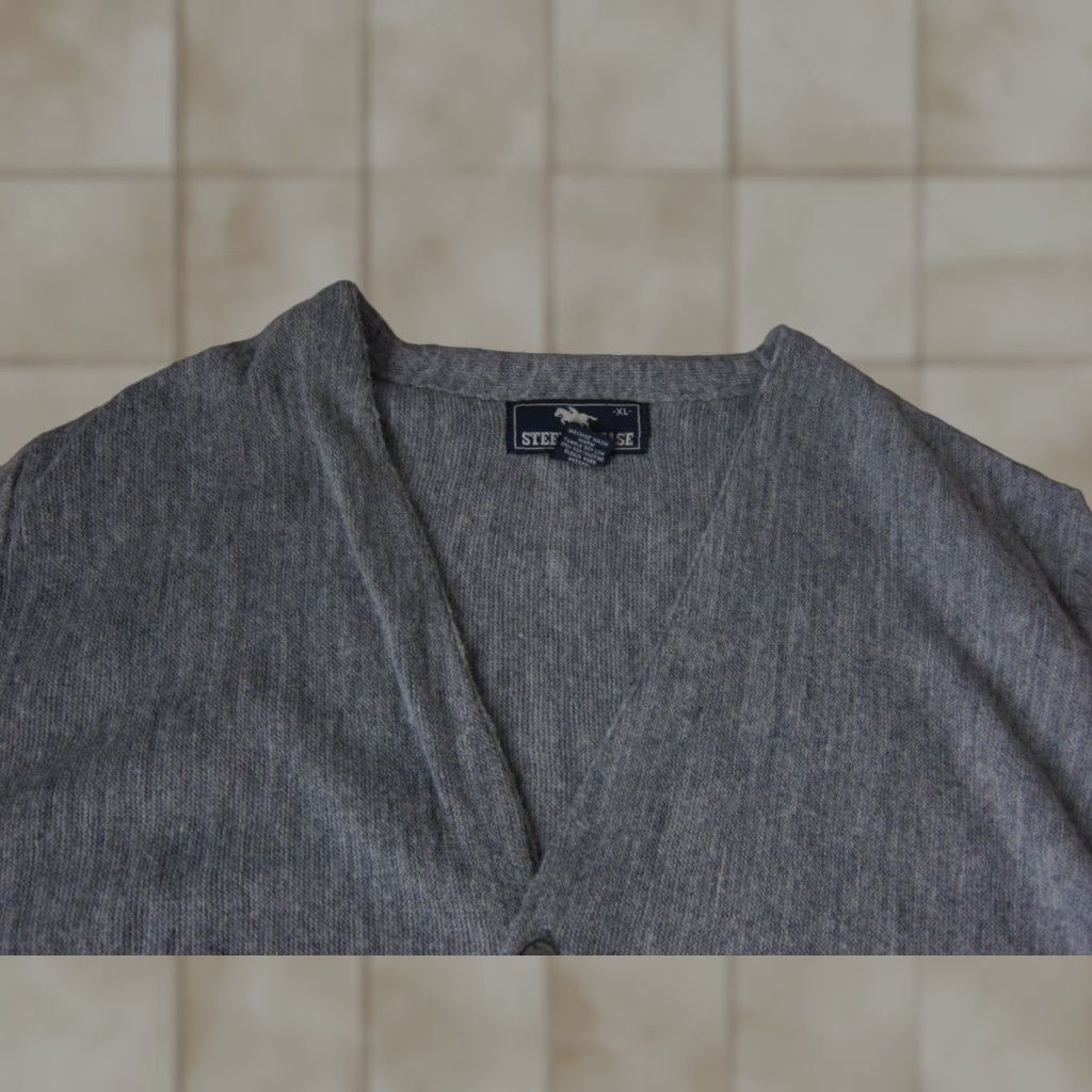Vintage VINTAGE Steeplechase Cardigan Mens XL Gray Knit 80s Sweater USA Made Size US XL / EU 56 / 4 - 1 Thumbnail