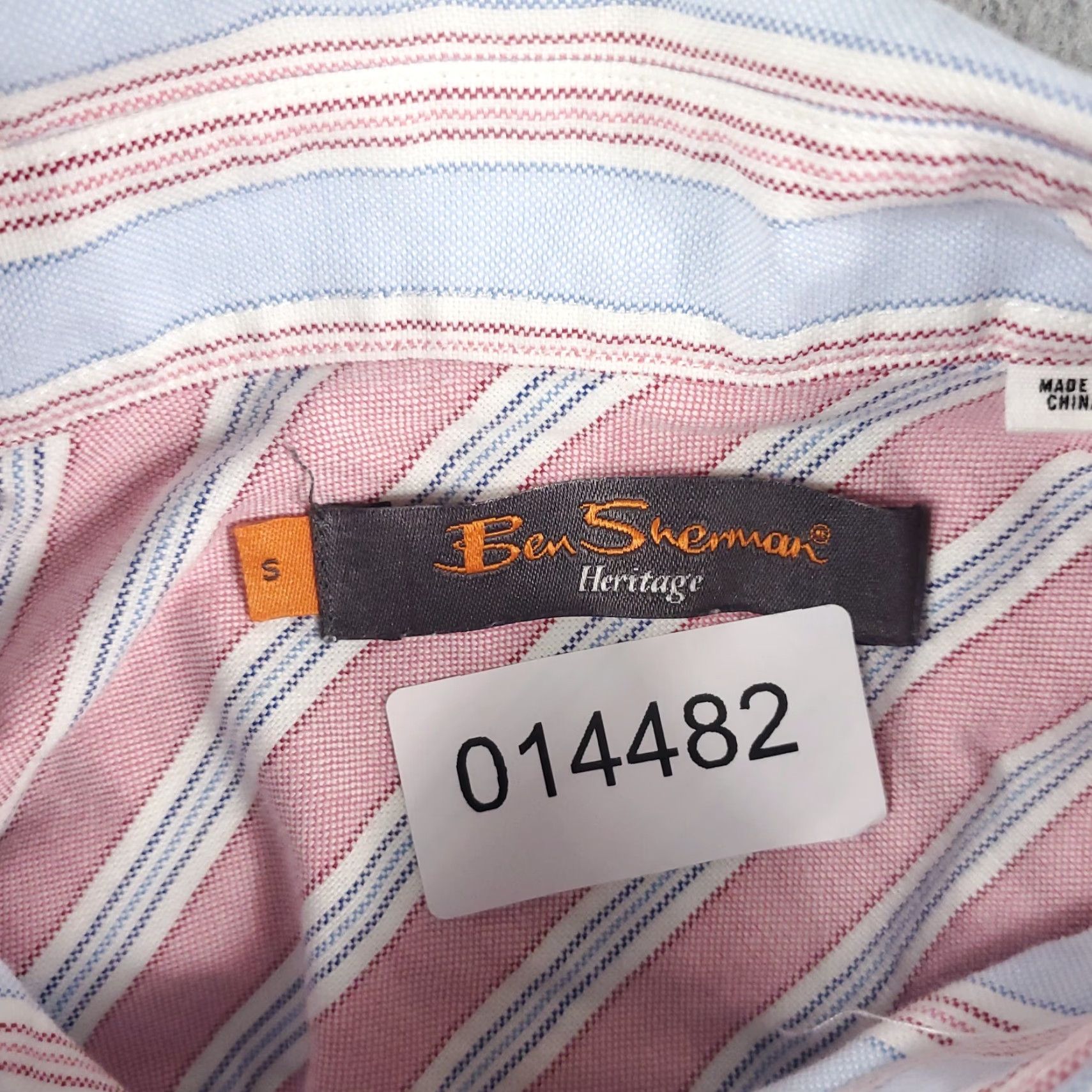 Ben Sherman Ben Sherman Blue Striped Button-Up Shirt Small Mens Long Sleeve Regular Fit Woven Cotton Size US S / EU 44-46 / 1 - 7 Thumbnail