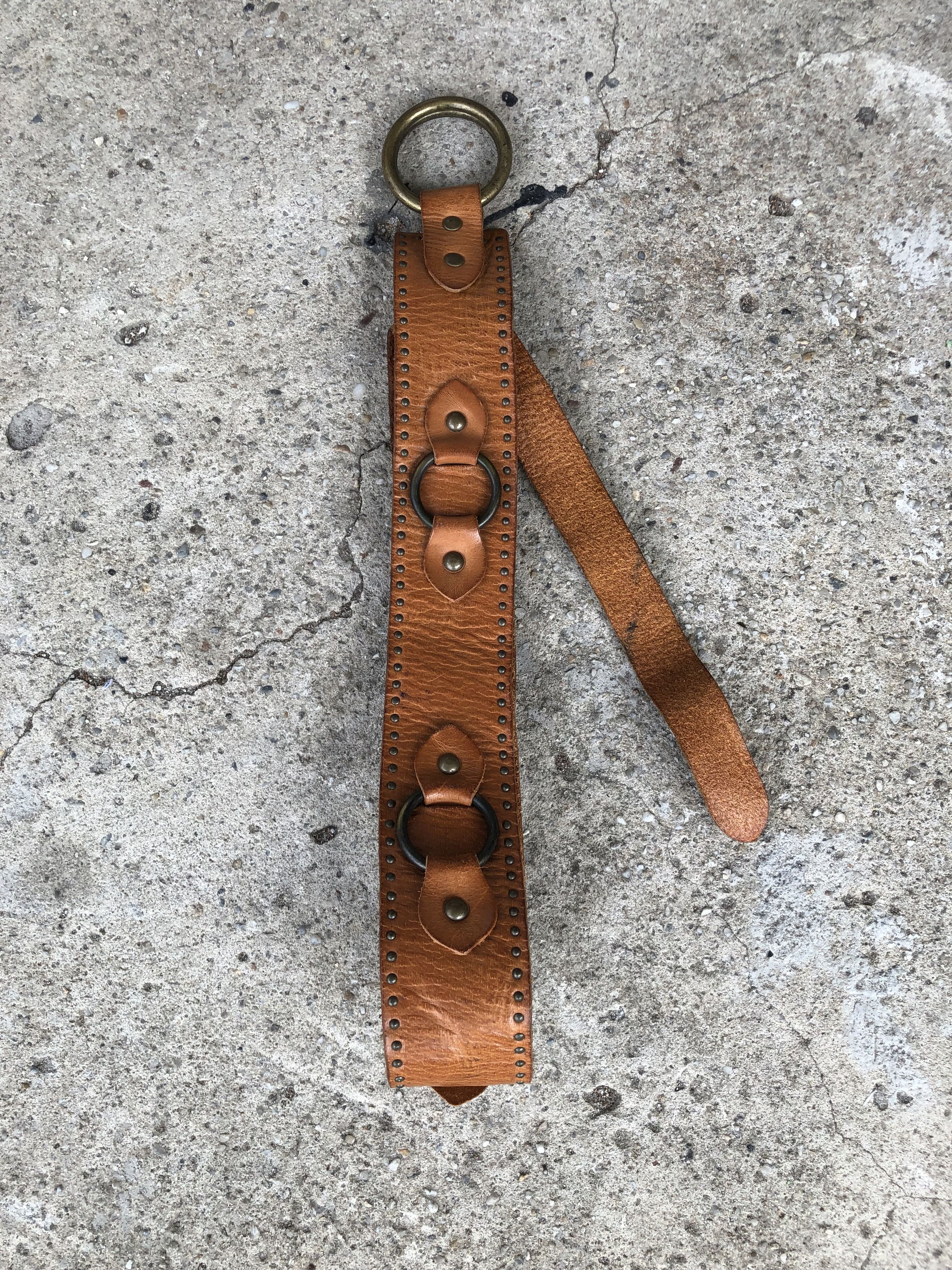 If Six Was Nine × KMRii × Le Grande Bleu (L.G.B.) Vintage Cowboy Studed Genuine Leather belt Size ONE SIZE - 5 Thumbnail