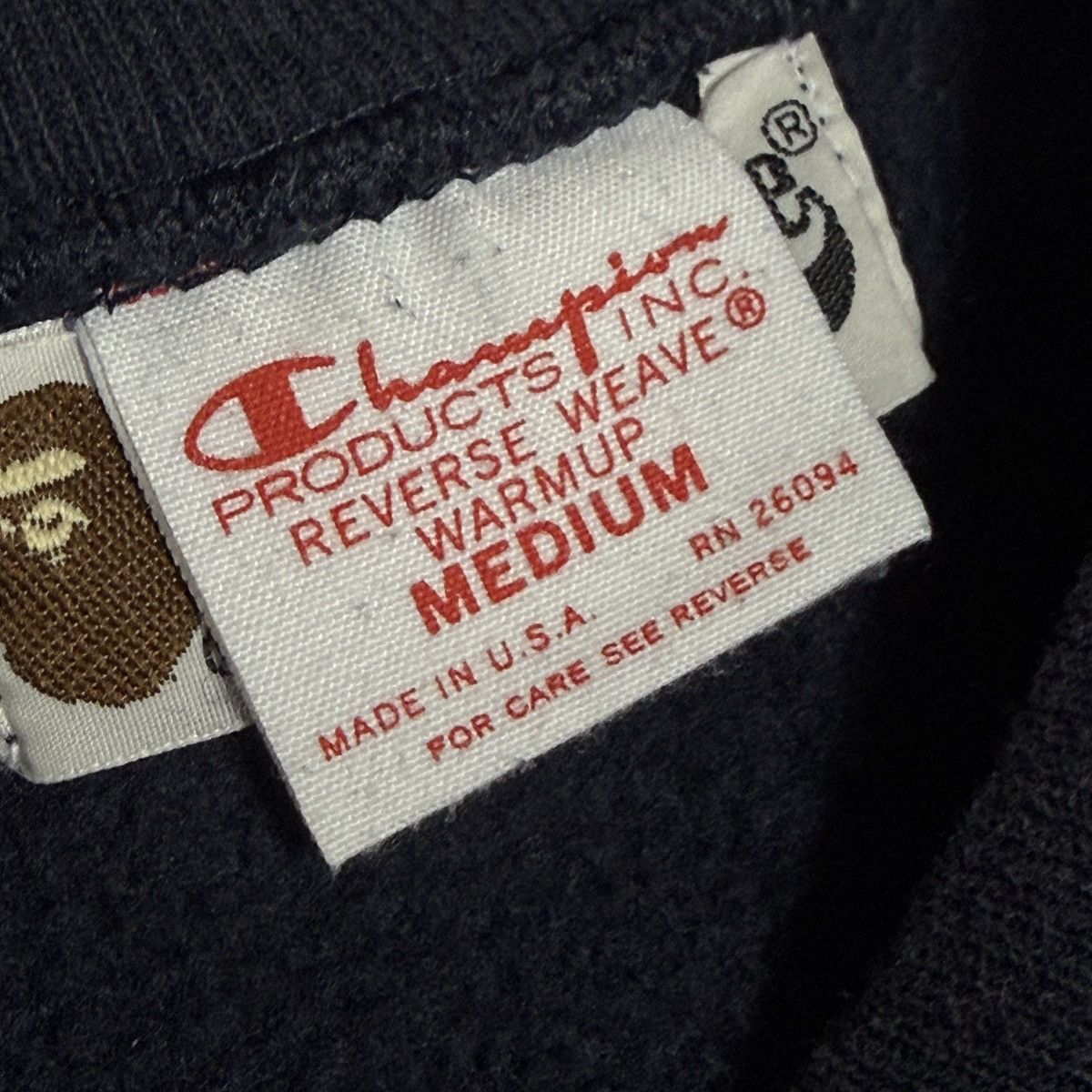 Bape × Champion M A Bathing Ape Champion reverse weave bape sweatshirt navy Size US M / EU 48-50 / 2 - 4 Thumbnail
