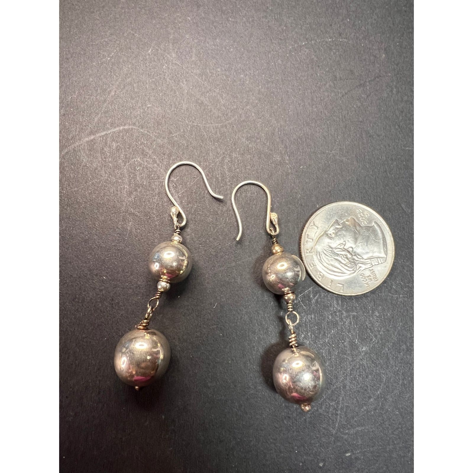 Other Vintage sterling silver graduated ball dangling earrings Size ONE SIZE - 6 Thumbnail
