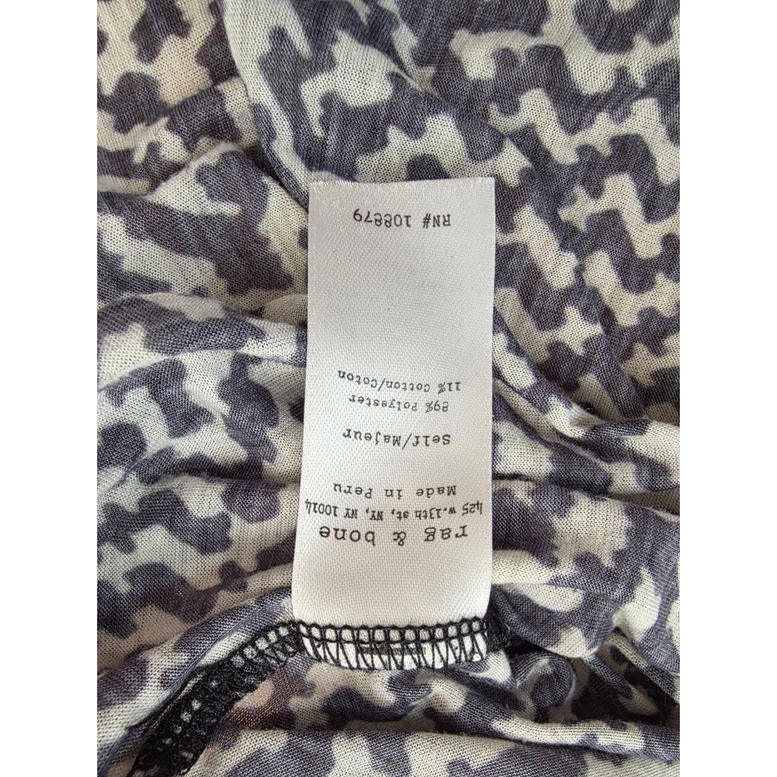 Rag & Bone Rag & Bone Womens Black-White Crew Neck Cotton XS A001664 Size XS / US 0-2 / IT 36-38 - 6 Thumbnail