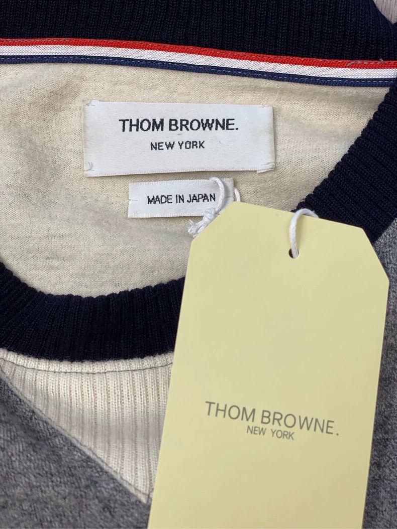 Thom Browne Thom browne Gray beige color block four-striped wool round- Size US XL / EU 56 / 4 - 6 Thumbnail